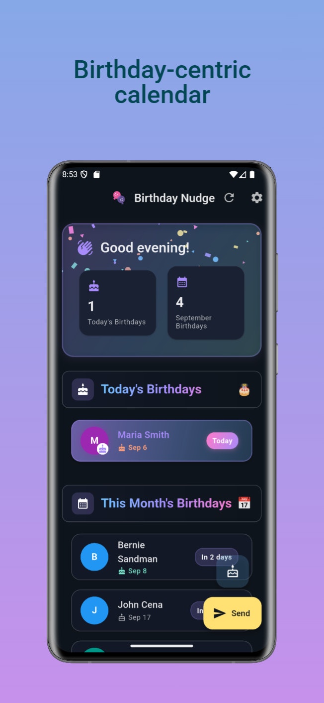 Birthday Nudge screenshot 3