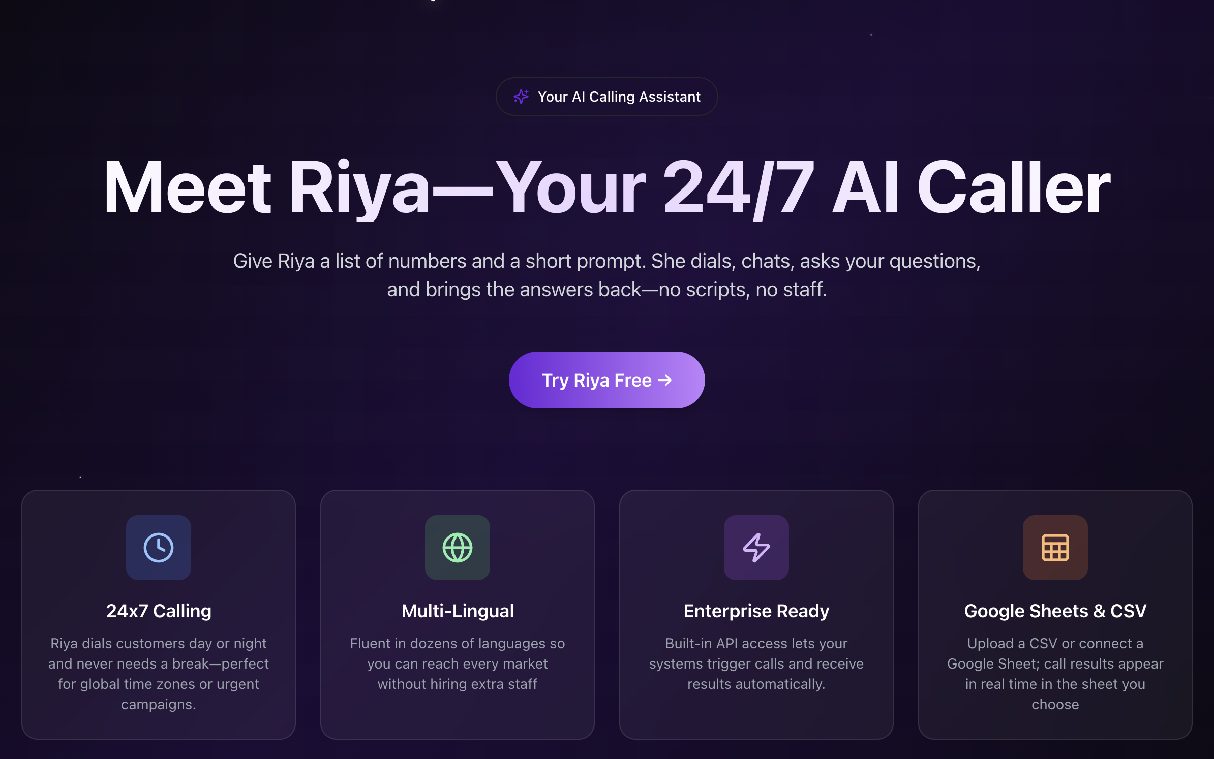 Meet Riya - Your 24/7 AI Caller screenshot 1