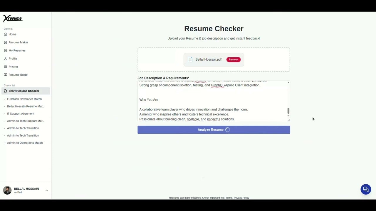 xResume screenshot 1
