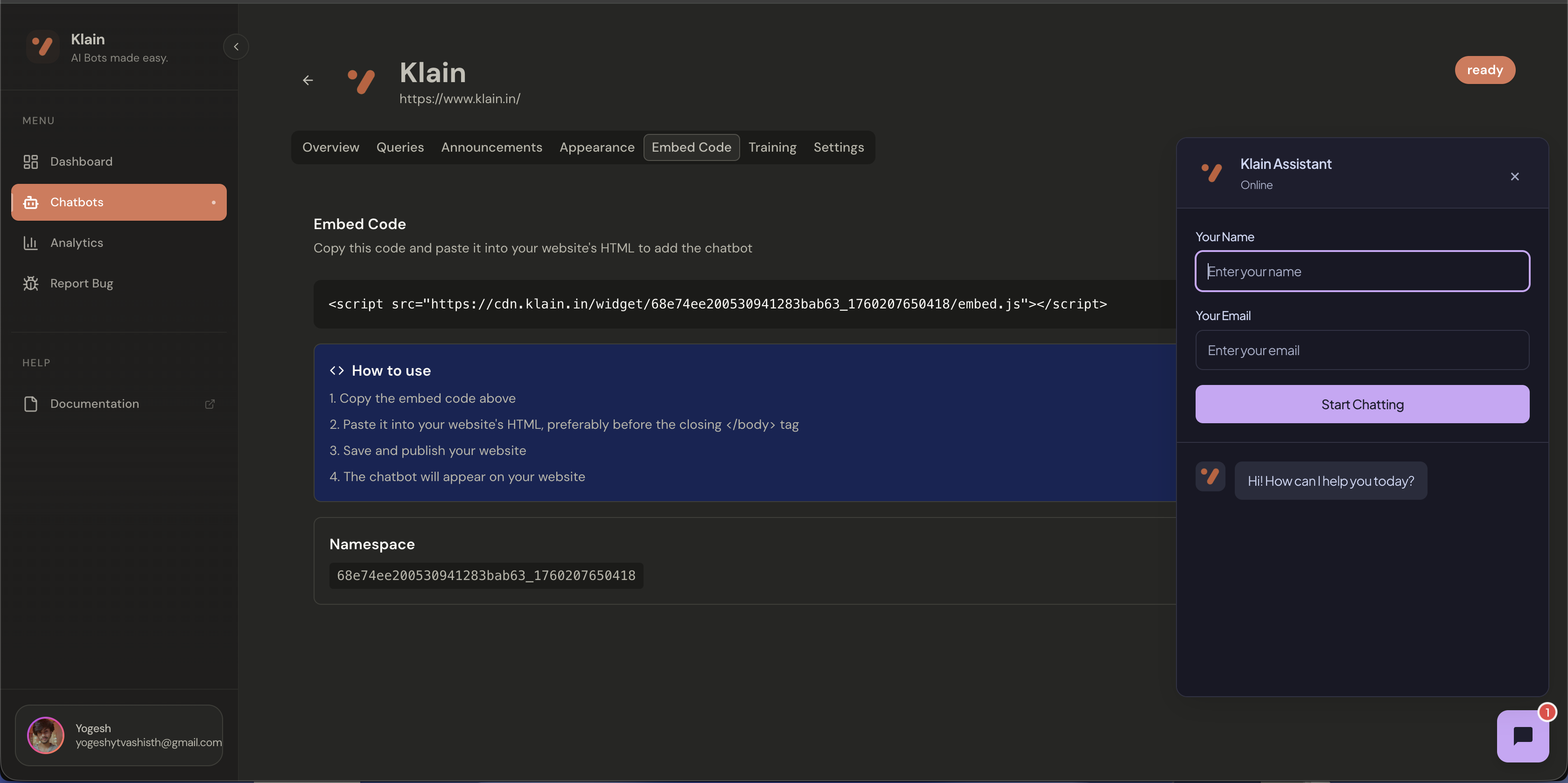 Klain | Lets website talk using AI screenshot 5