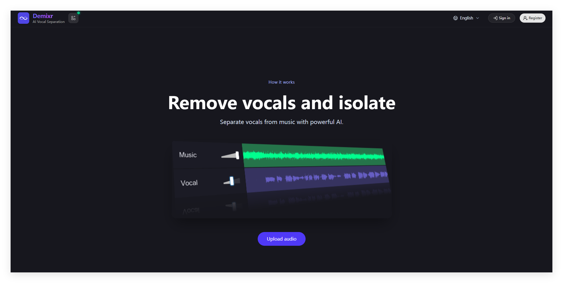 Demixr.com screenshot 1