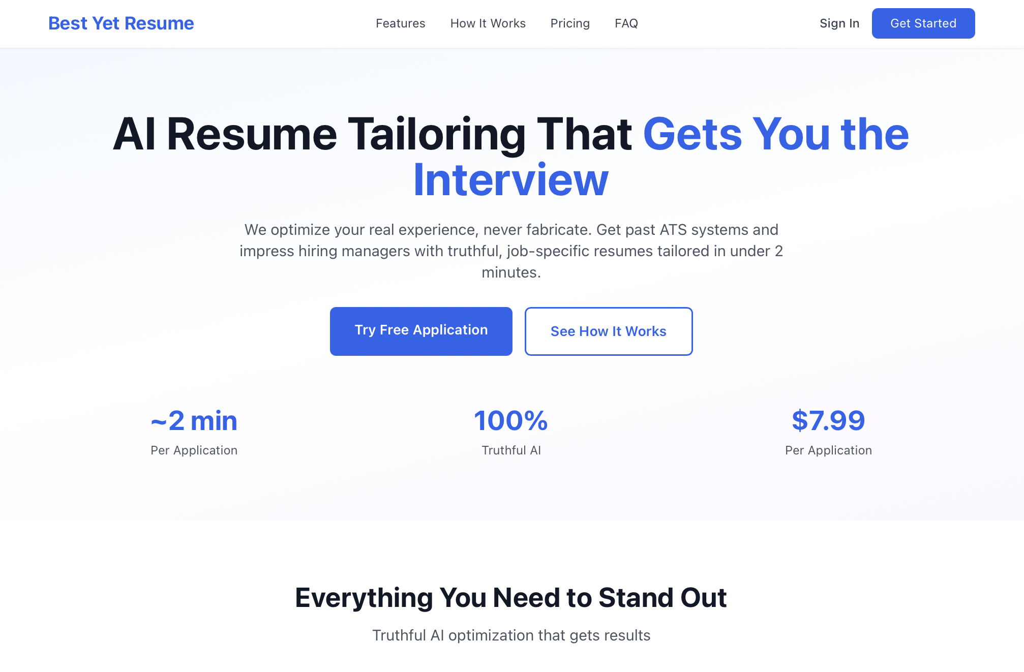 Best Yet Resume screenshot 1