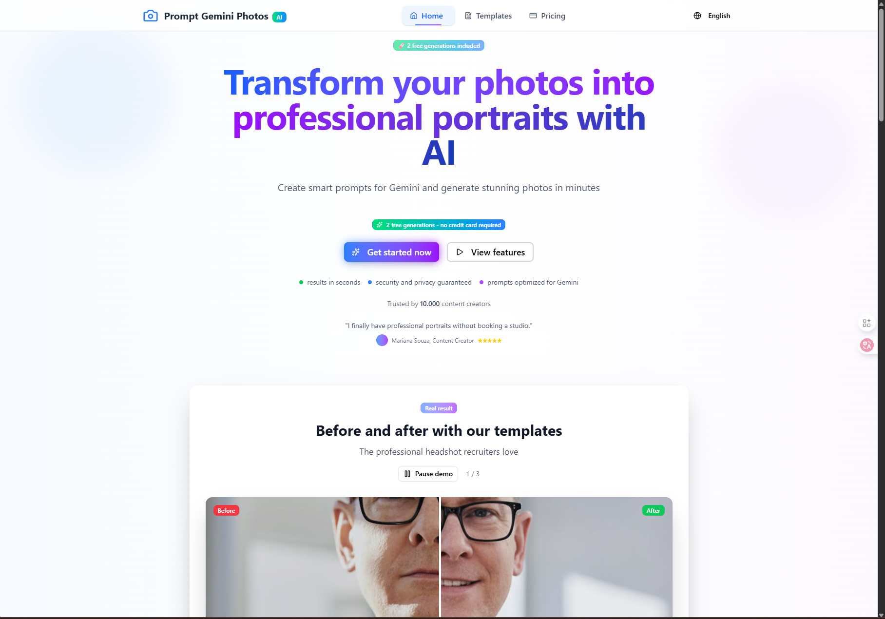 Prompt Gemini Fotos screenshot 1