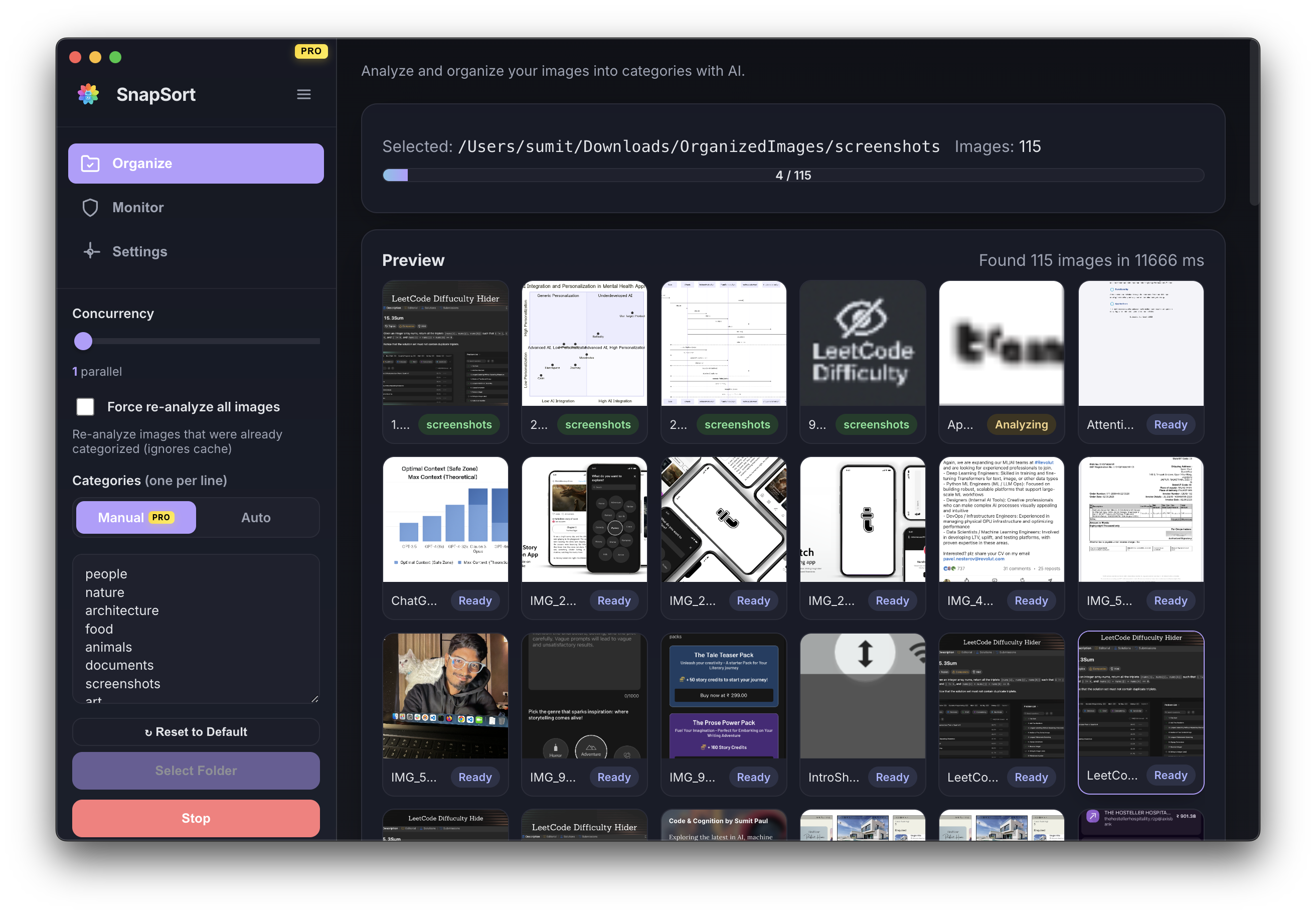 SnapSort screenshot 2
