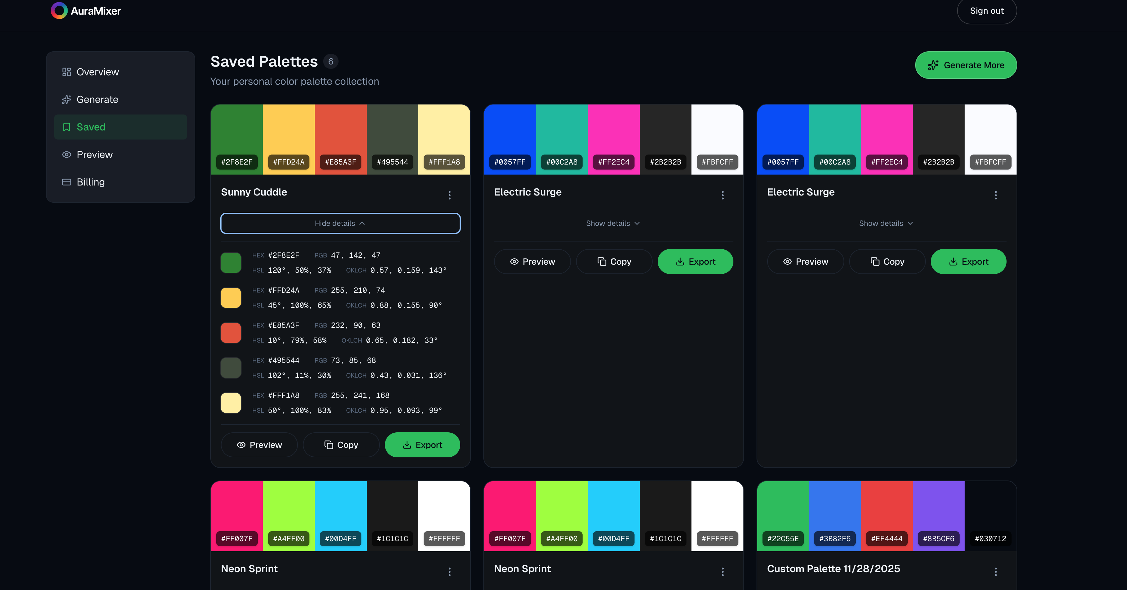 Aura Mixer- Generate Color Palettes screenshot 3