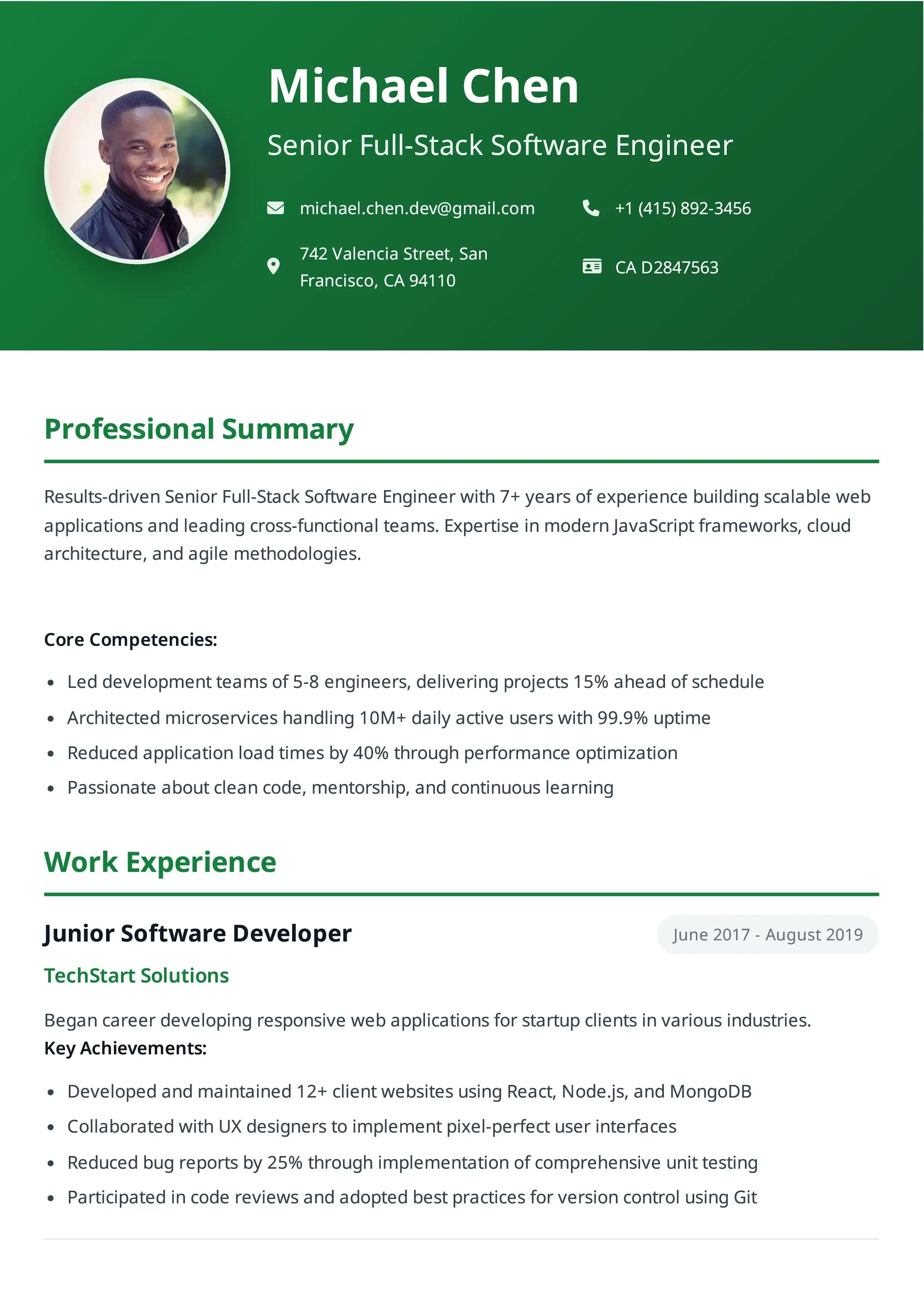 NoBsResume screenshot 1