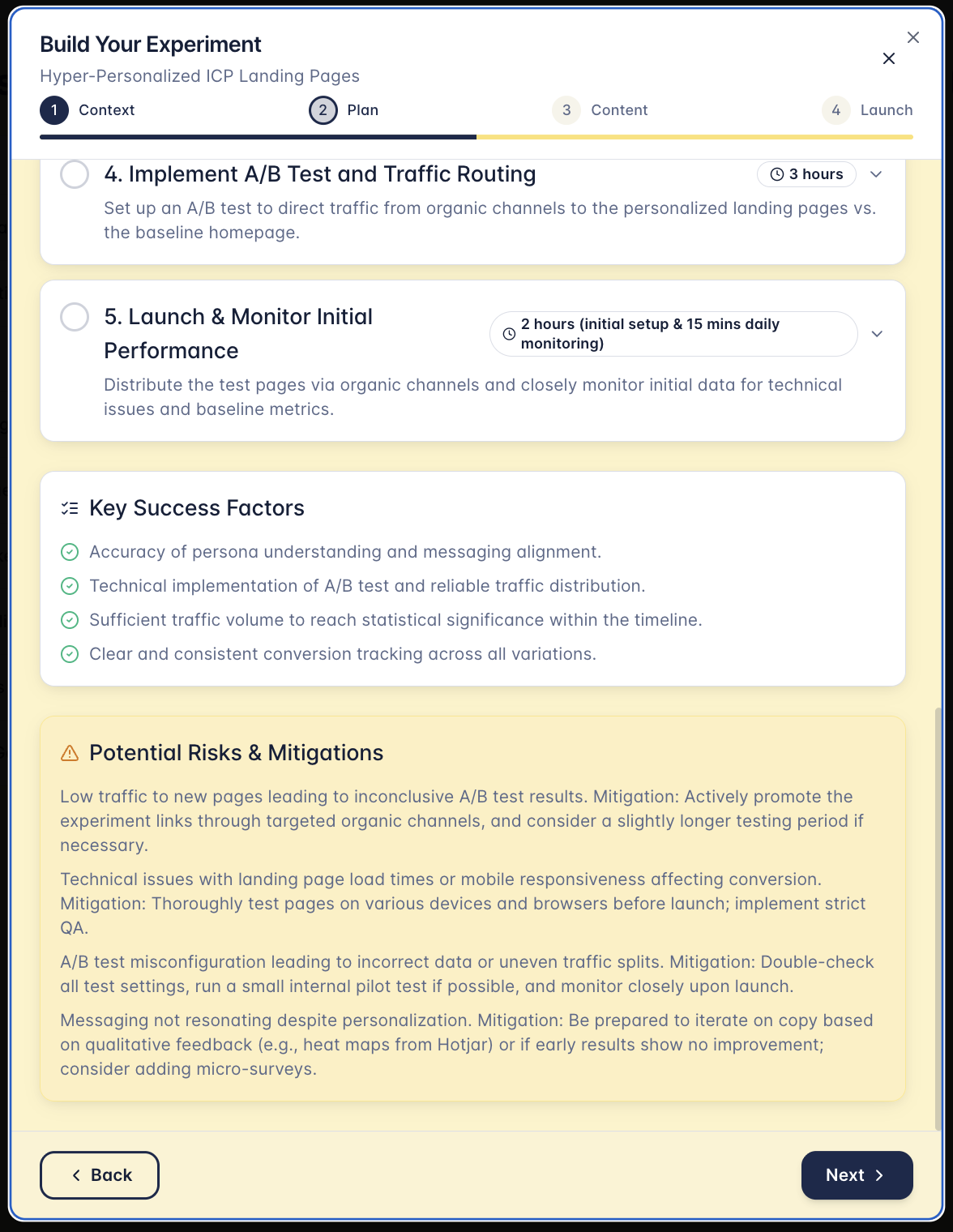 Growth Experimentation tool screenshot 3