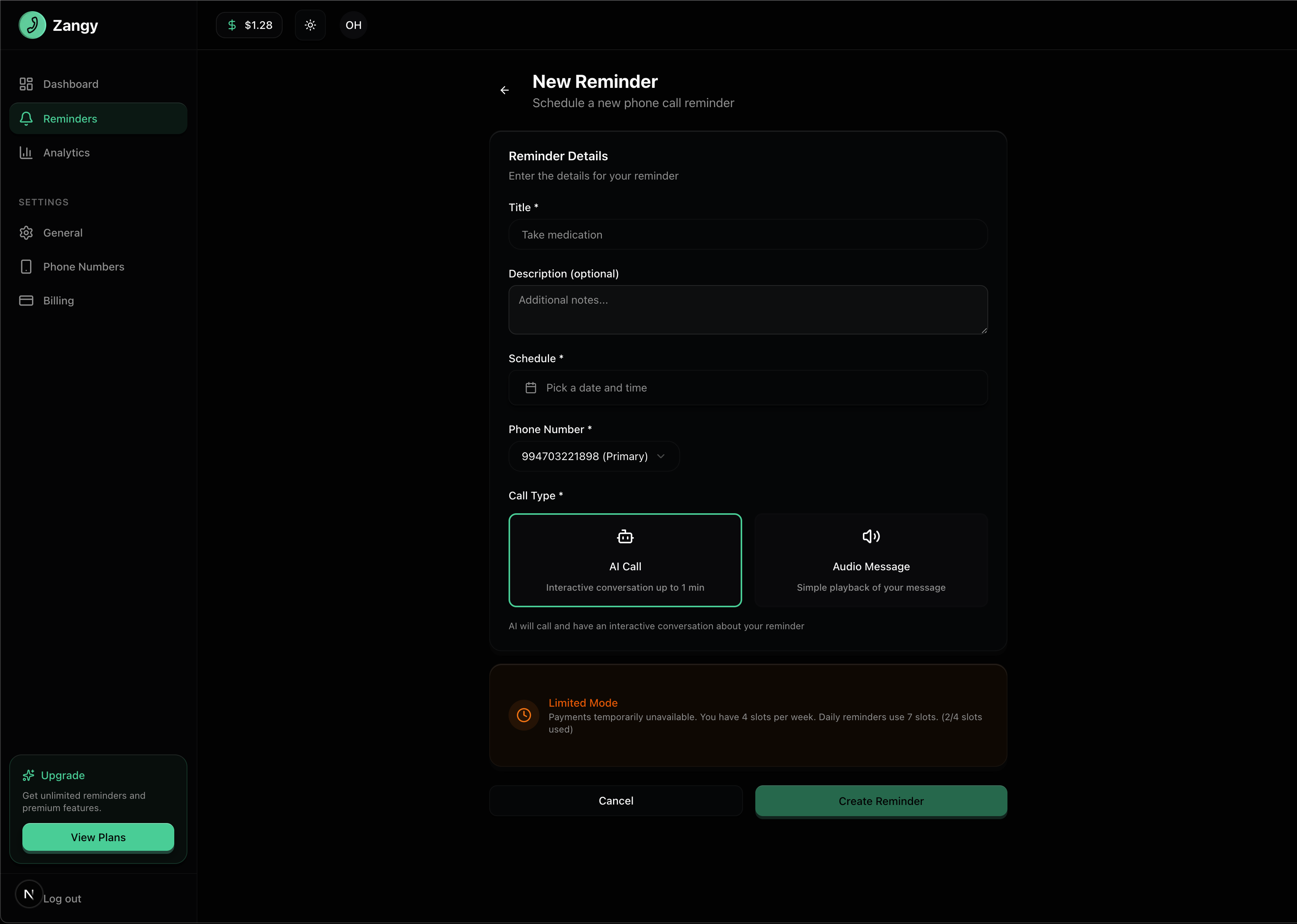 Zangy - AI Reminder Calls screenshot 2