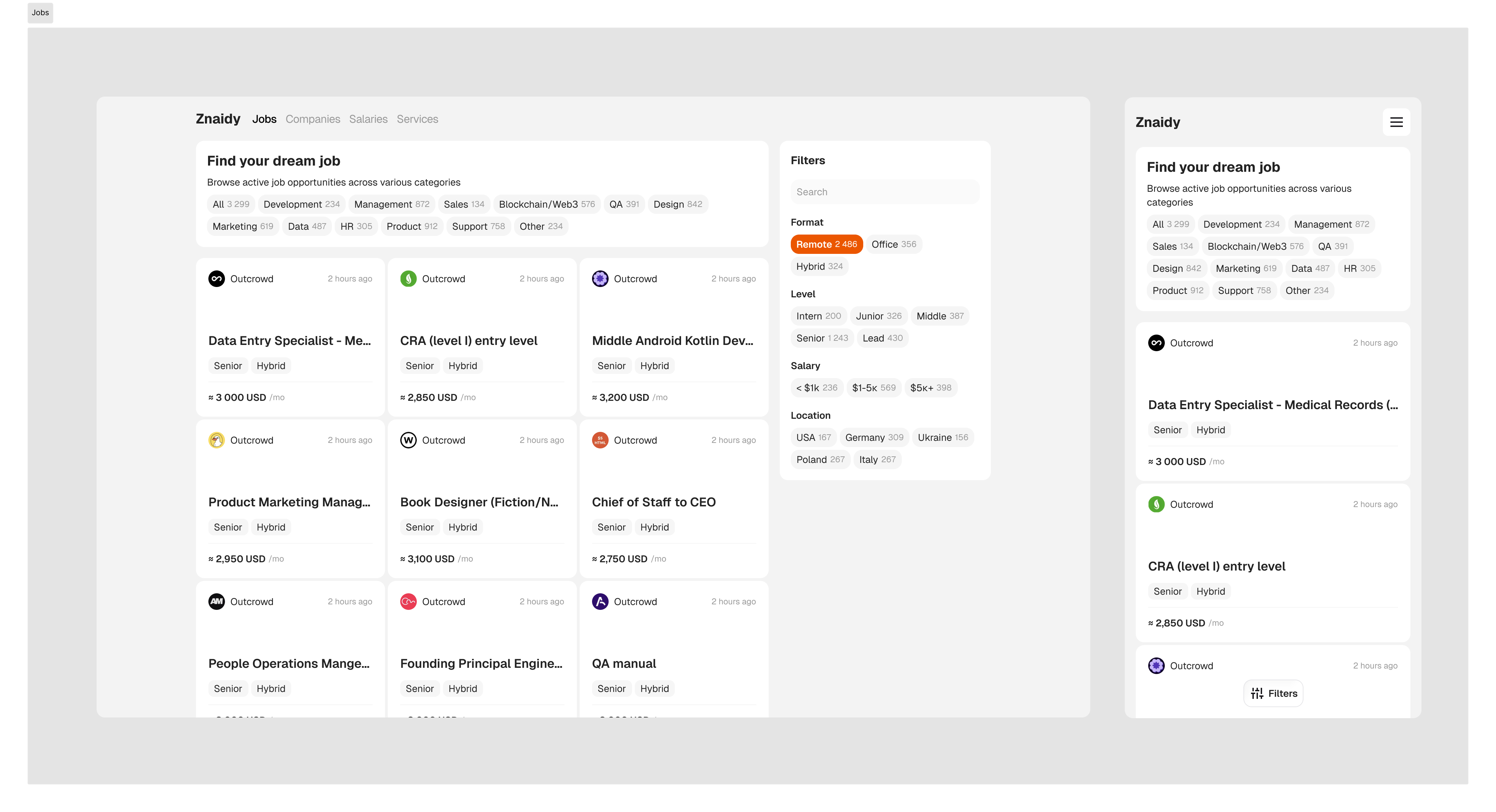 Znaidy - AI-powered IT job aggregator screenshot 1