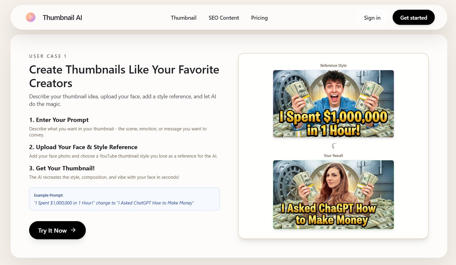 Thumbnail AI screenshot 2