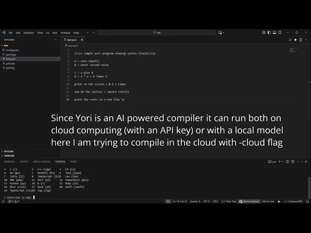 Yori: AI-Powered Polyglot Code Compiler screenshot 1