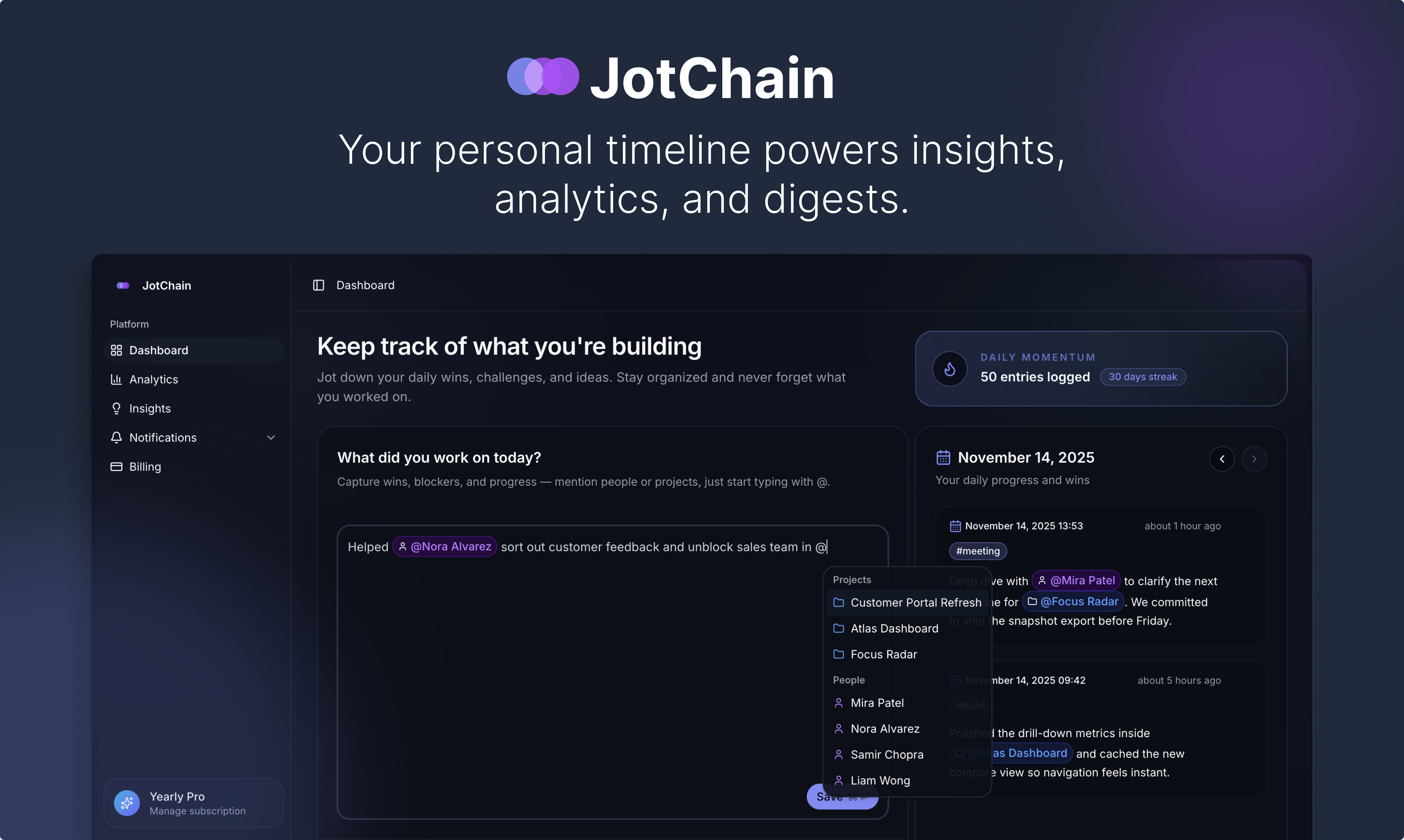 JotChain screenshot 1