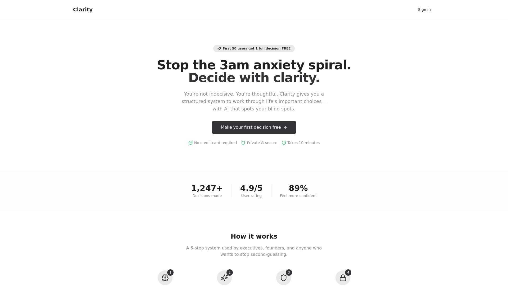 Desicion clarity screenshot 1