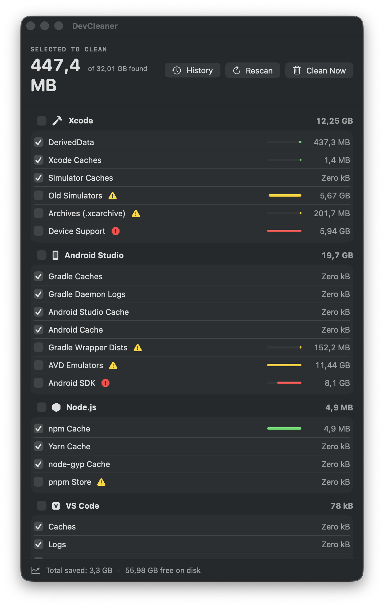 DevCleaner screenshot 7