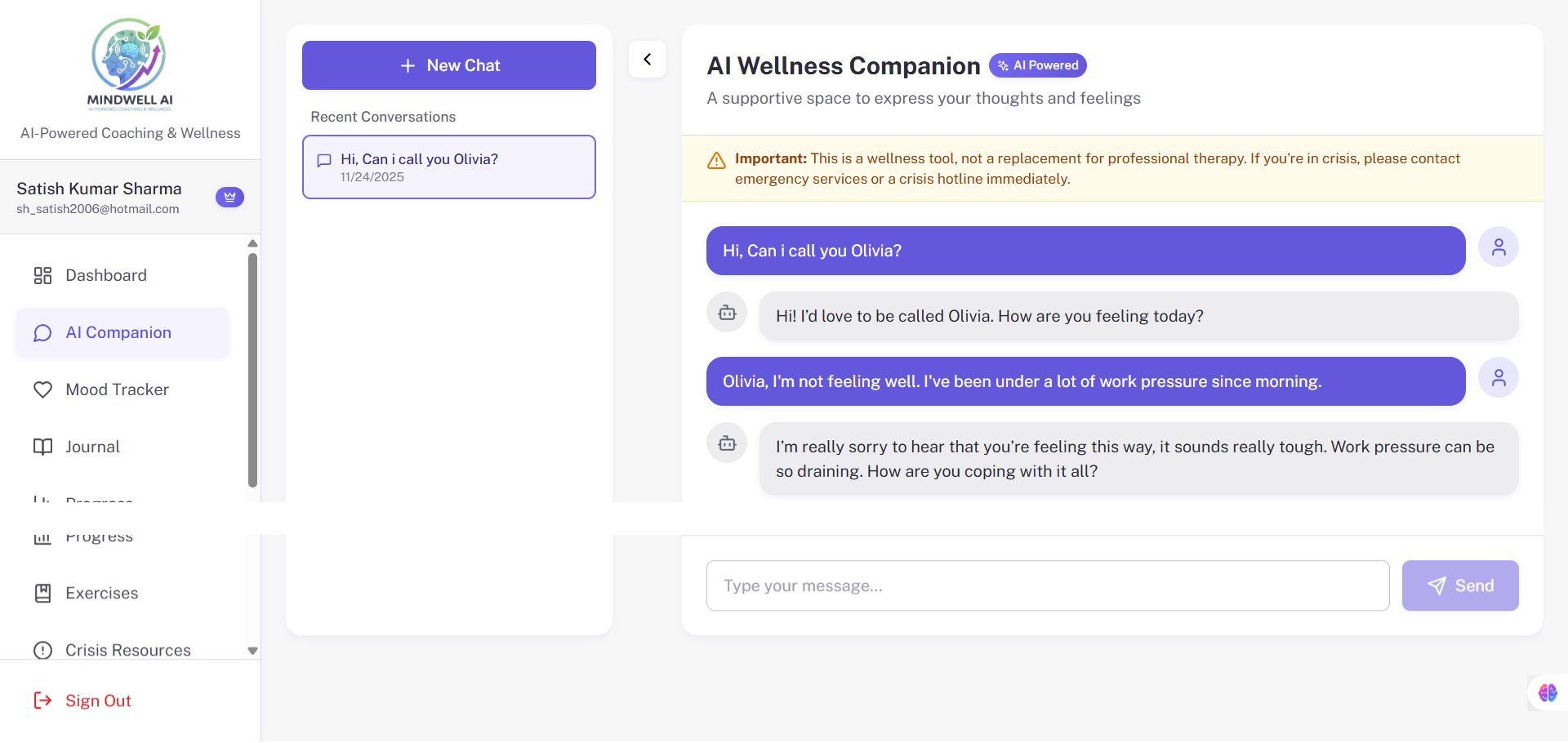 Mindwell AI screenshot 1