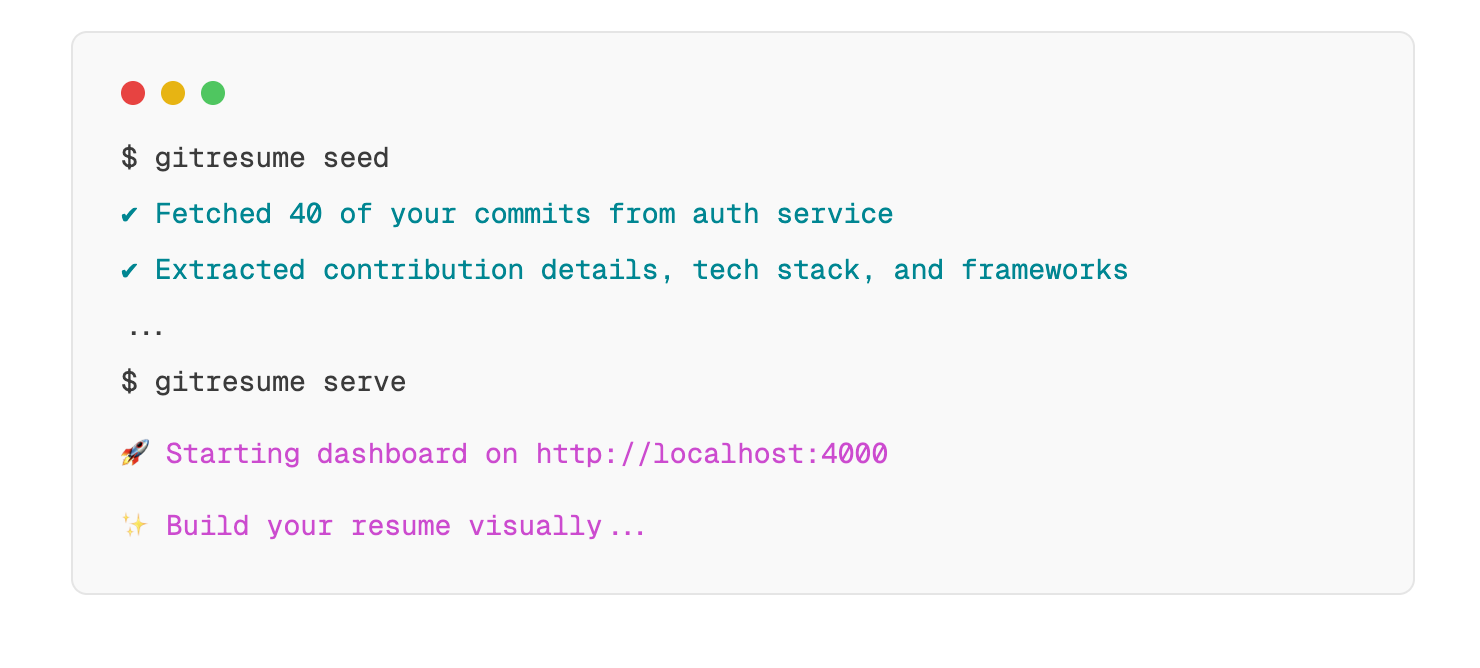 GitResume screenshot 2