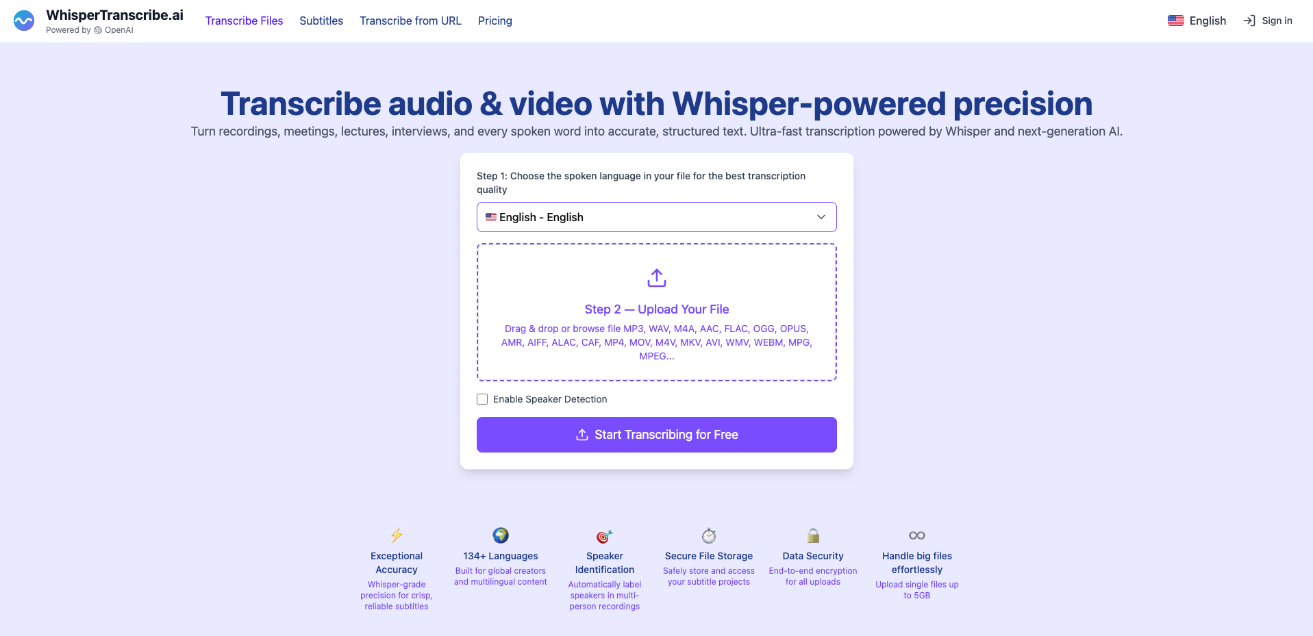 WhisperTranscribe.ai - screenshot 1