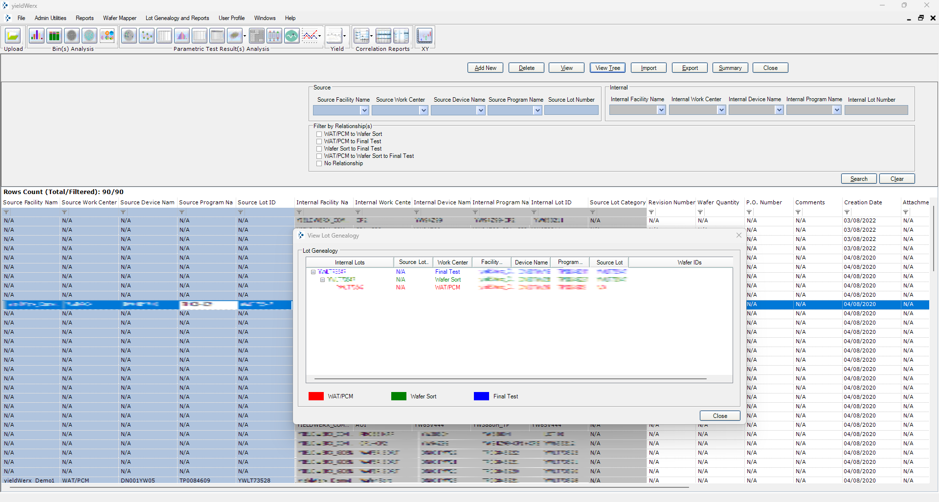 yieldWerx Semiconductors screenshot 2