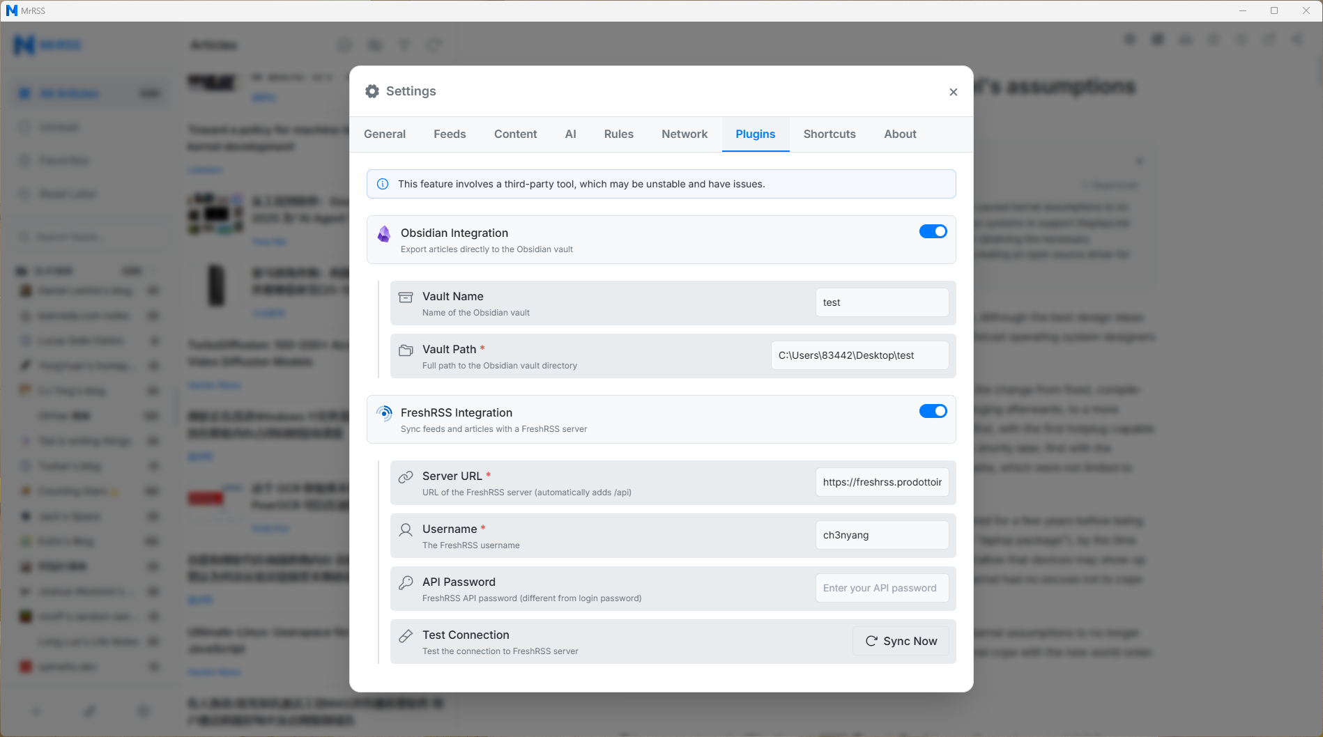 MrRSS screenshot 3