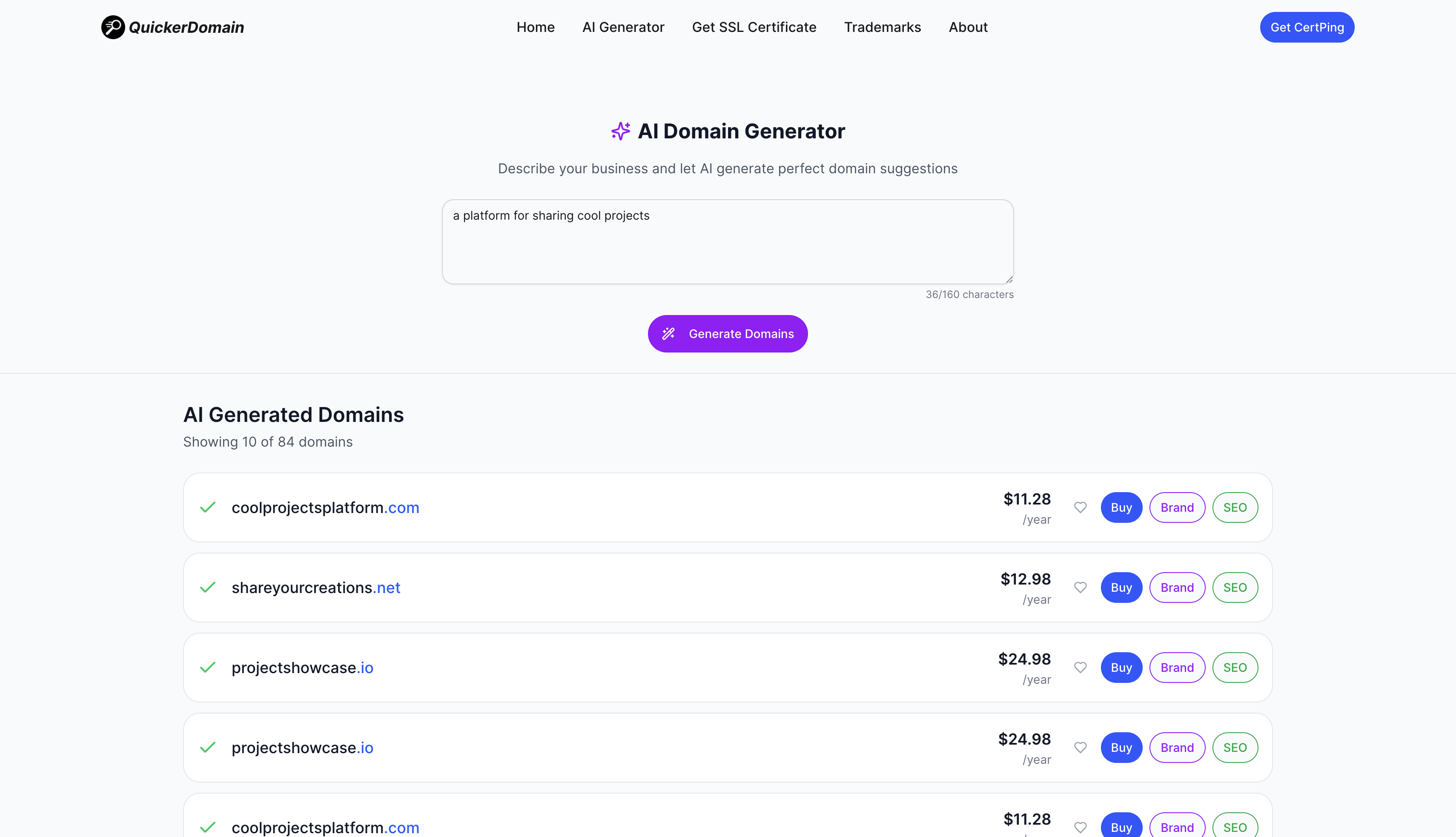 QuickerDomain screenshot 3