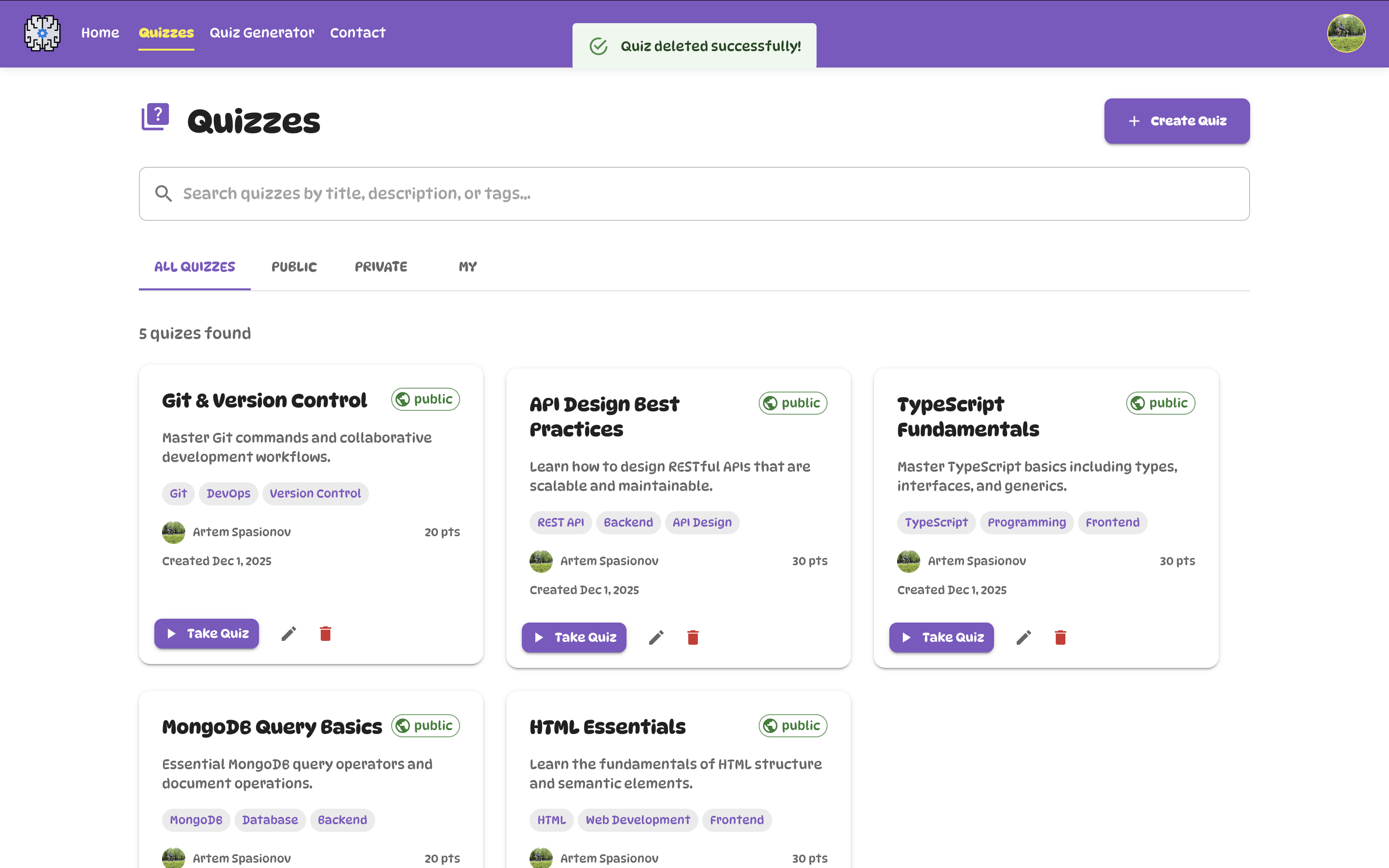 QuizGenerator screenshot 2