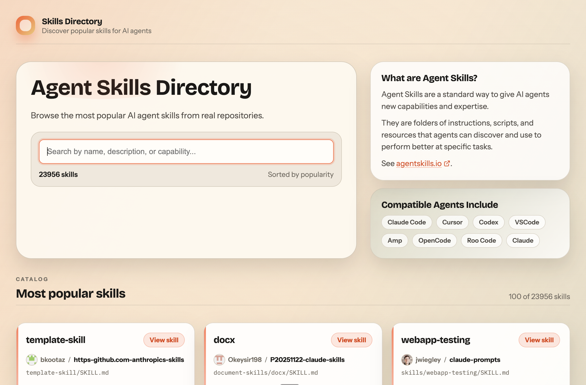Agent Skills Directory screenshot 1