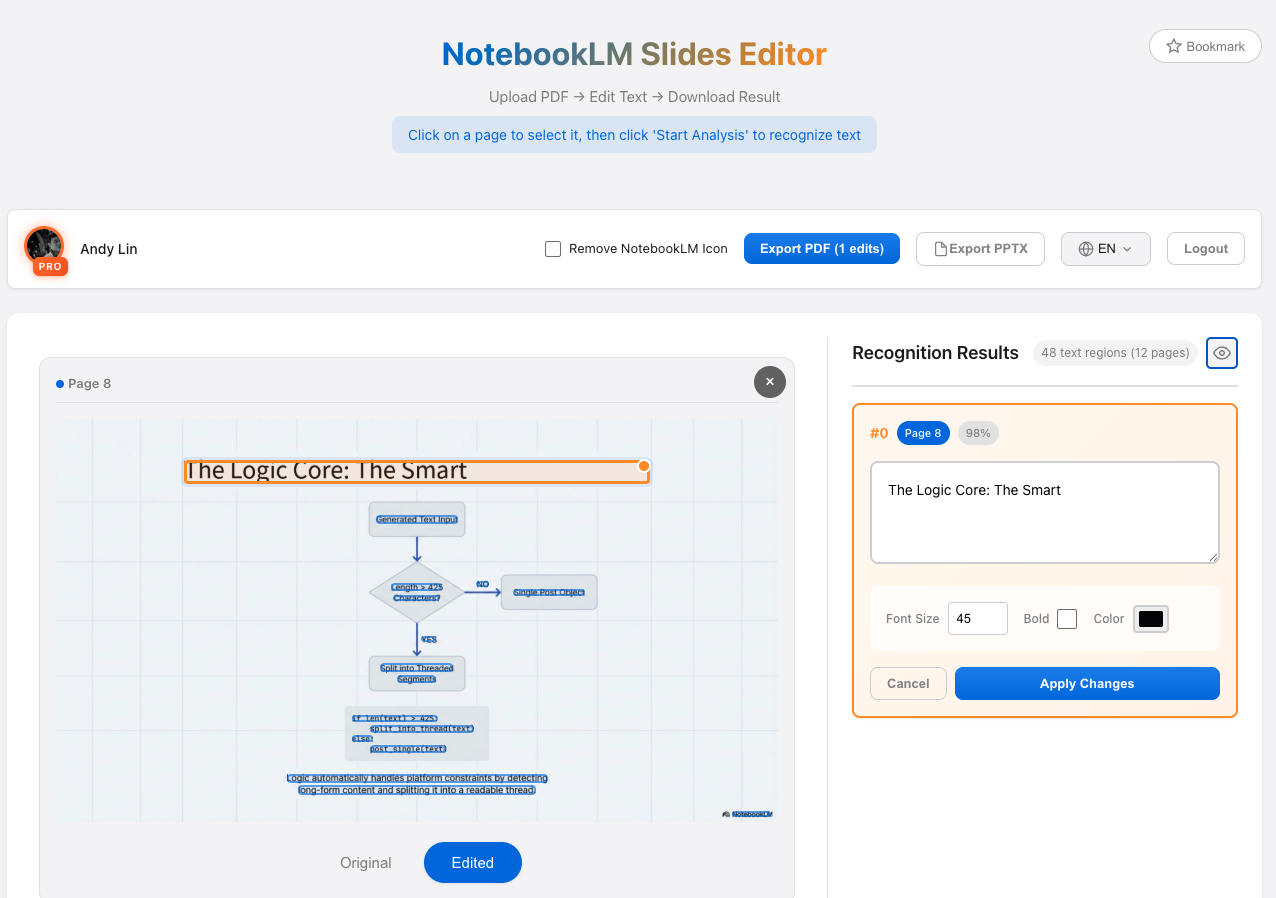 NotebookLM Editor screenshot 1