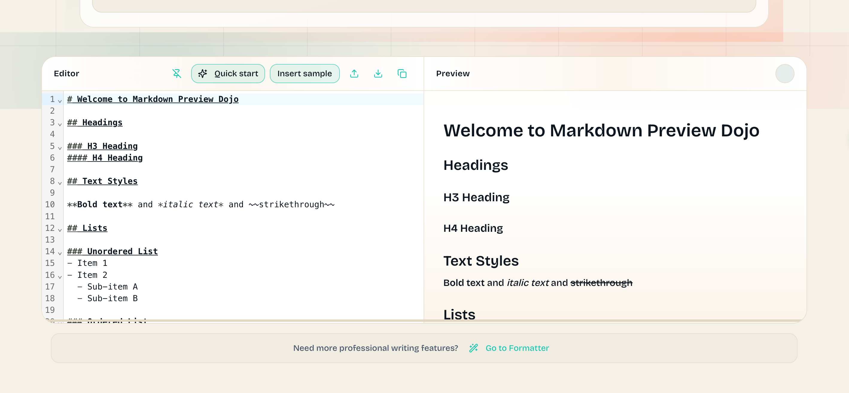 MarkdownPreview.org screenshot 3