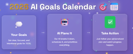 AI Goals Calendar 2026 – StepsToGoal screenshot 4
