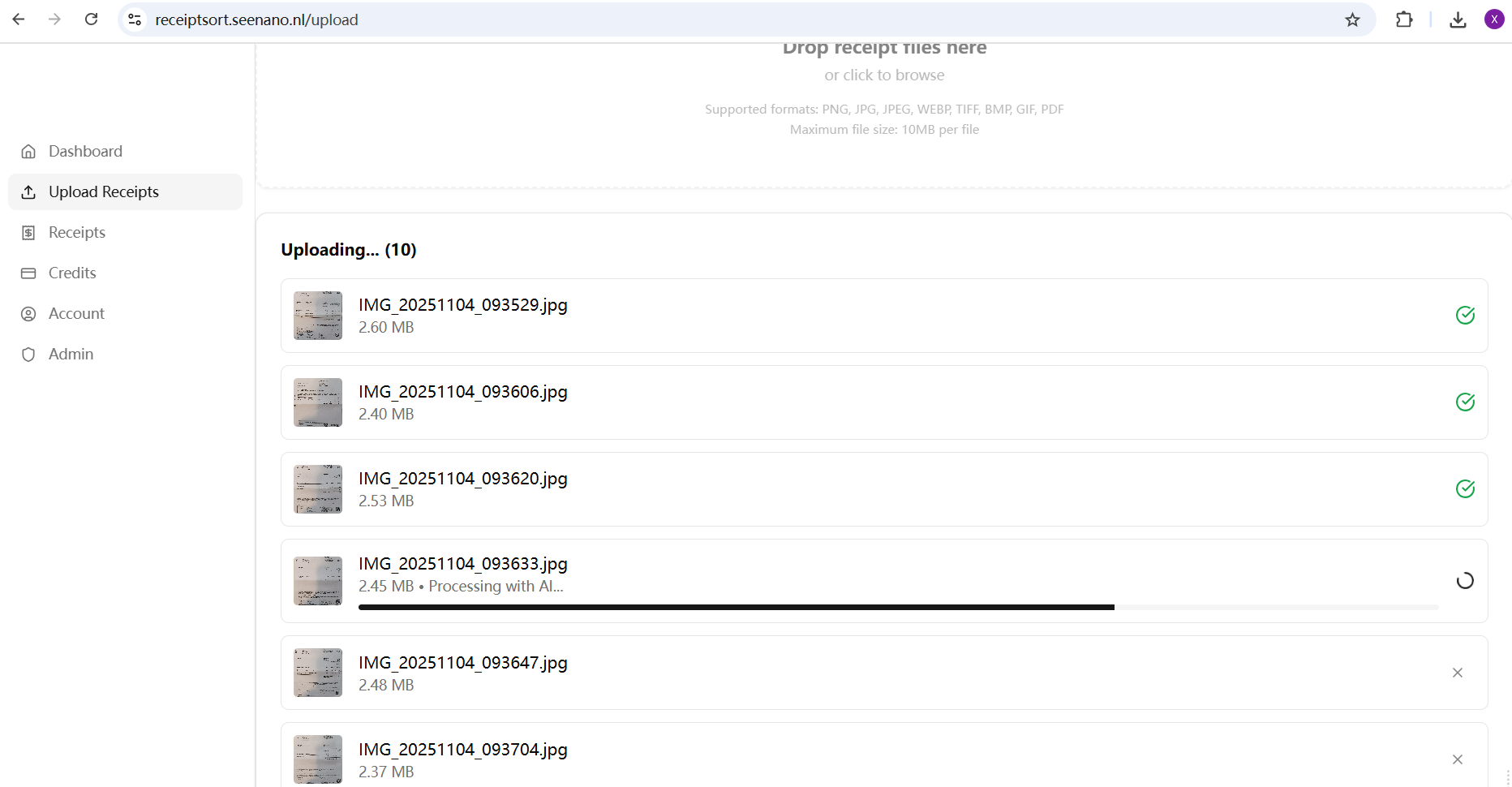 ReceiptSort screenshot 3