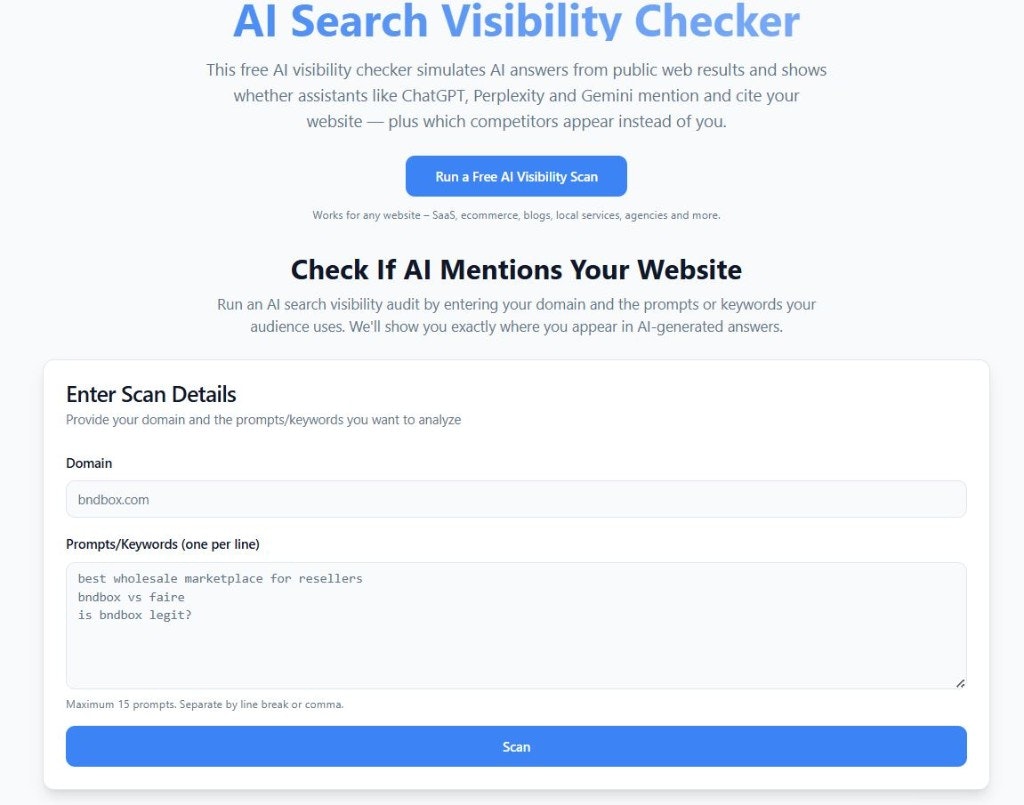 Did AI mention you? screenshot 2
