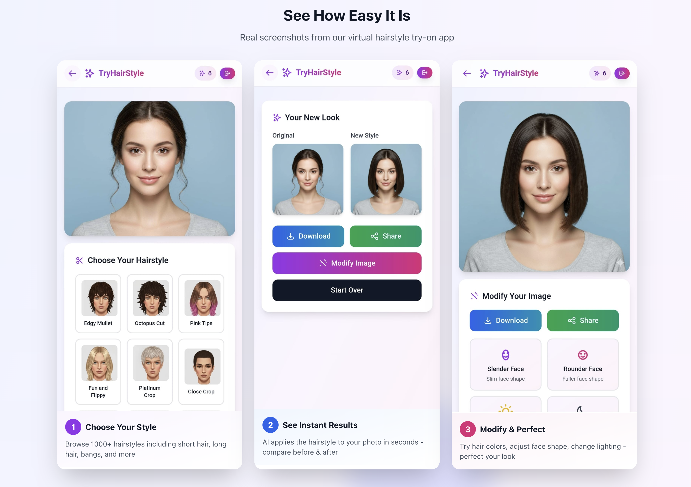 Try Hairstyle App screenshot 2