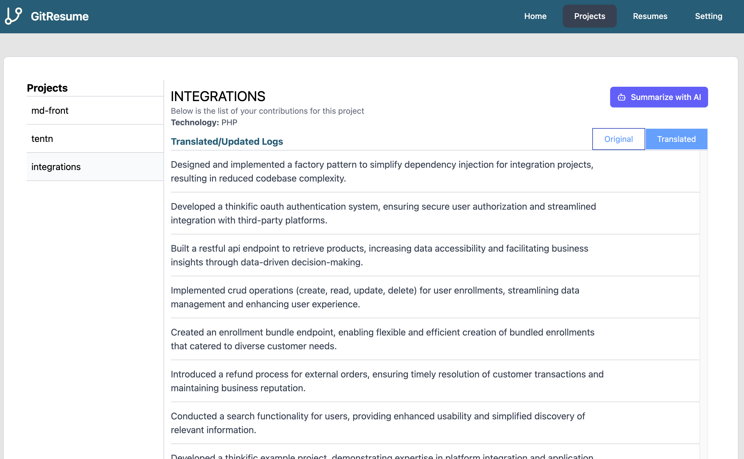 GitResume screenshot 4