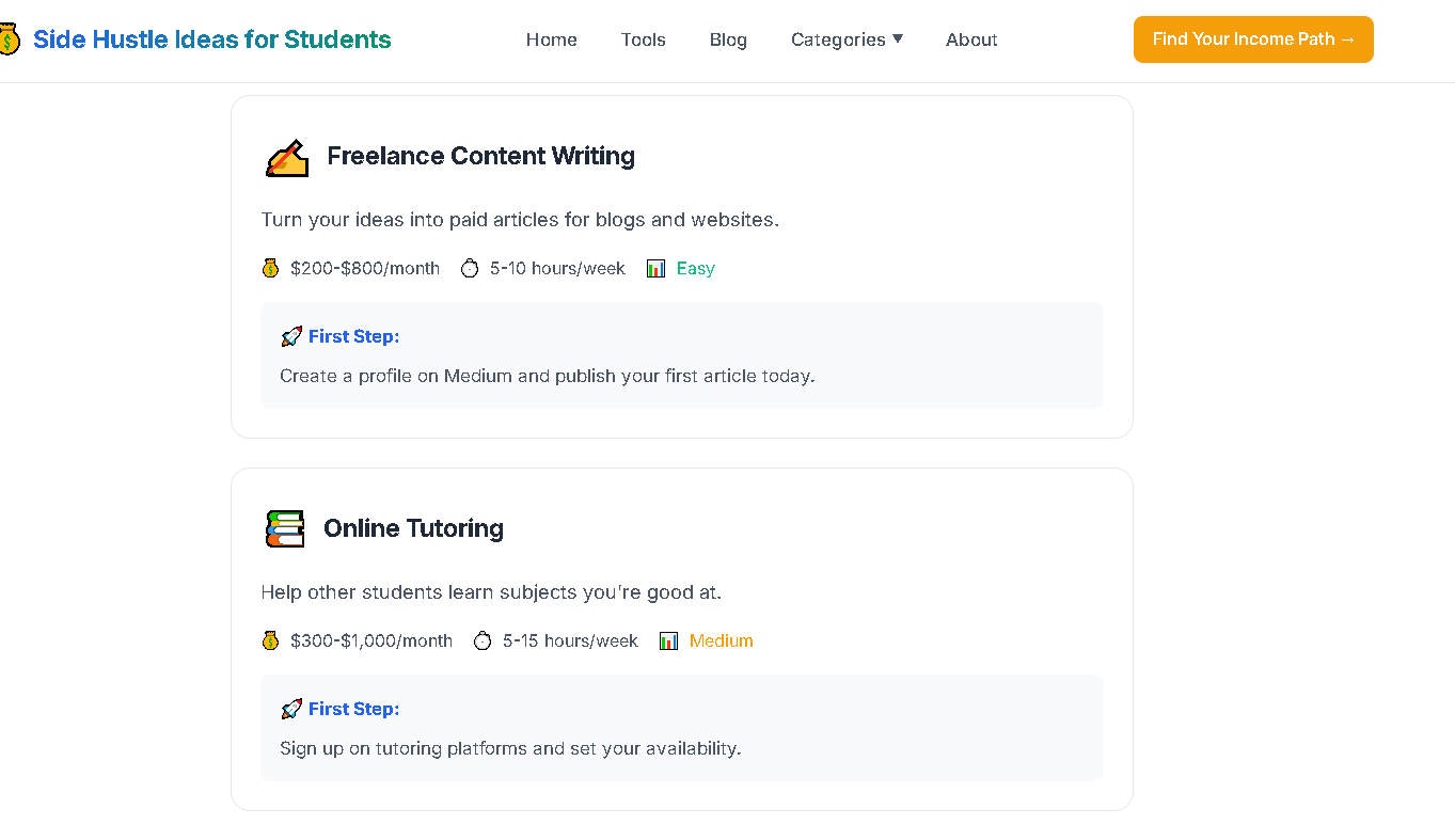 Side Hustle Ideas for Students screenshot 5