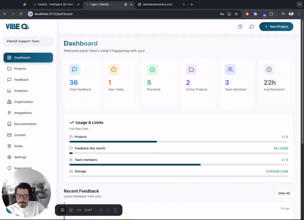 VibeQA screenshot 1