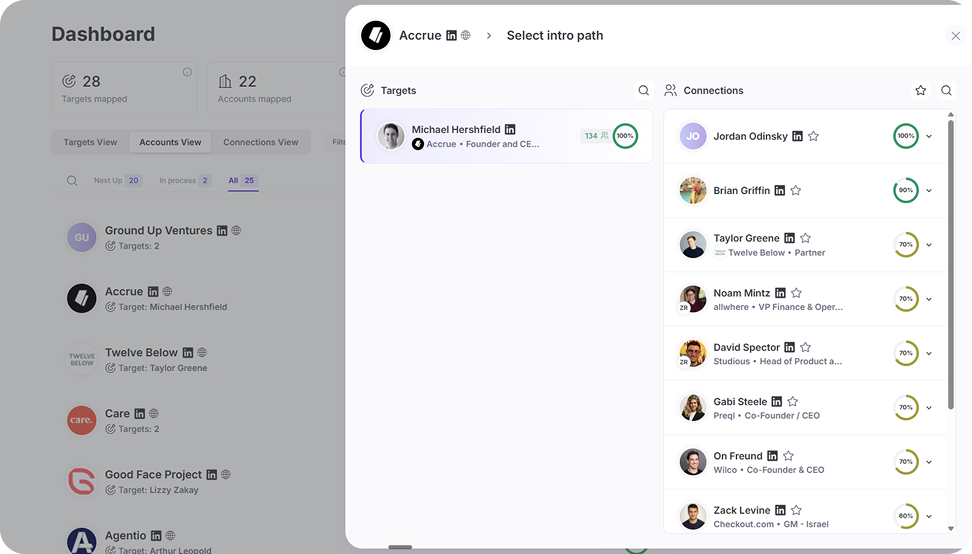 Draftboard Warm Intro Agent screenshot 3