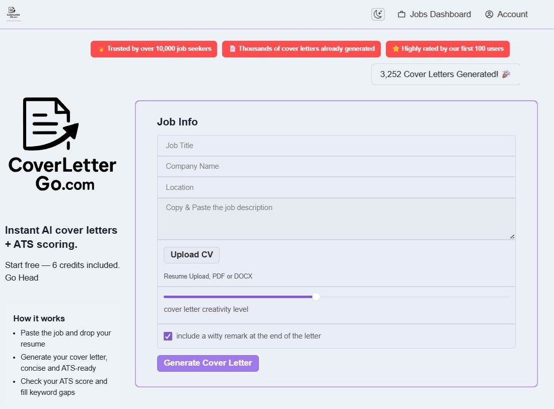 CoverLetterGo screenshot 3