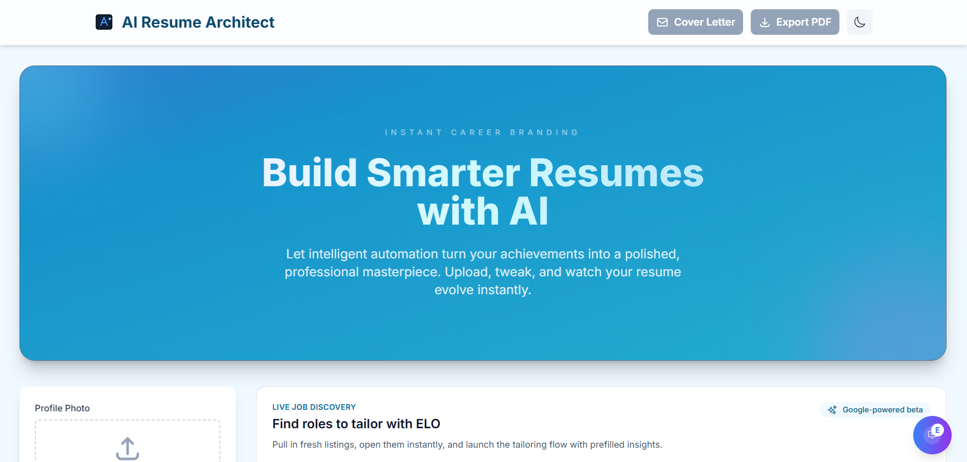 www.airesumearchitect.com screenshot 1