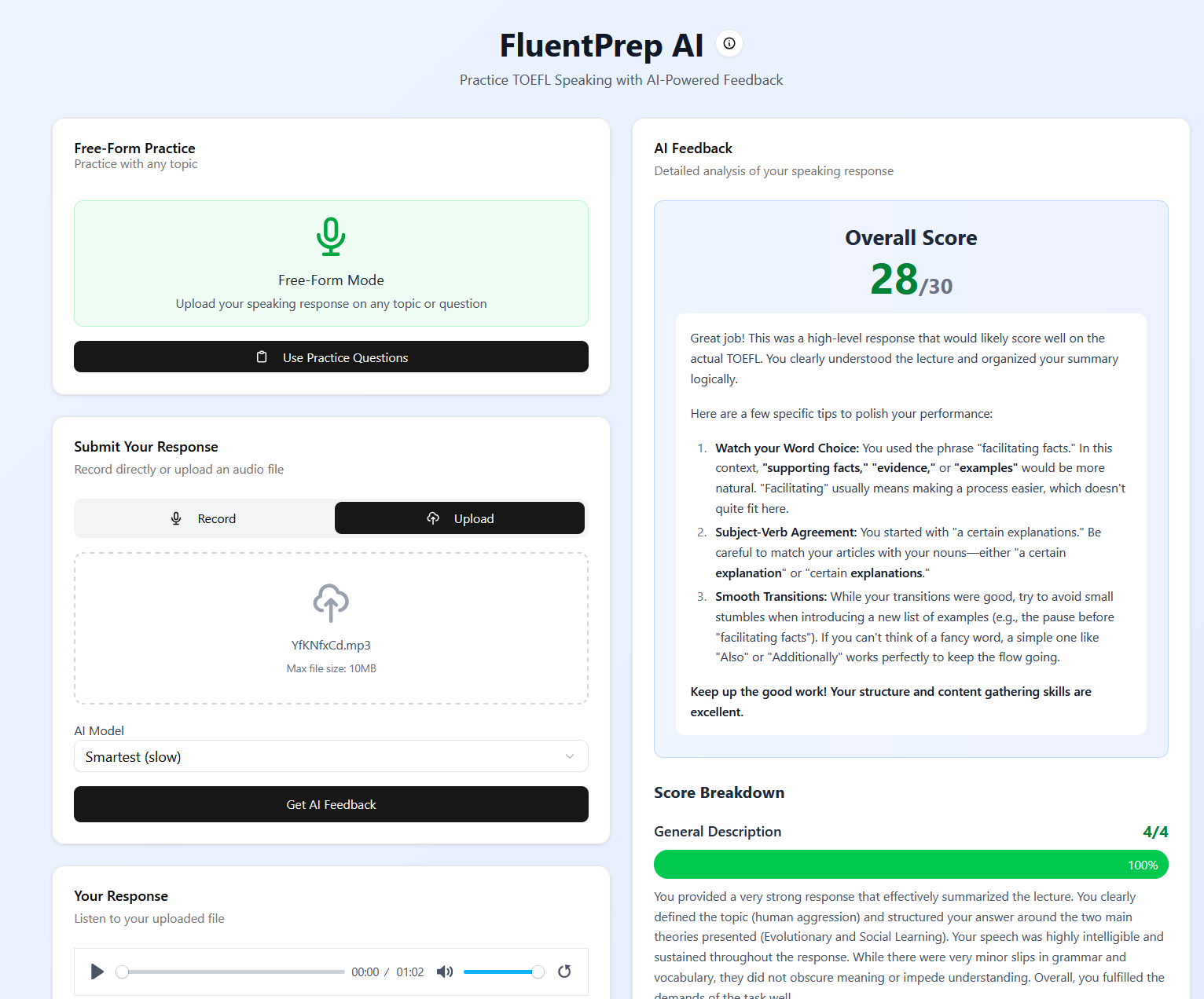 FluentPrep AI screenshot 2