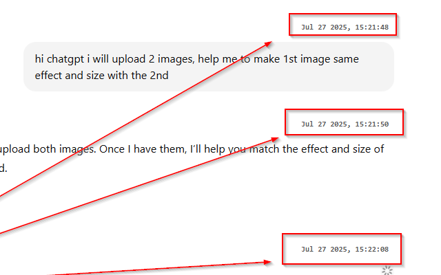 ChatGPT message timestamp for Chrome screenshot 1