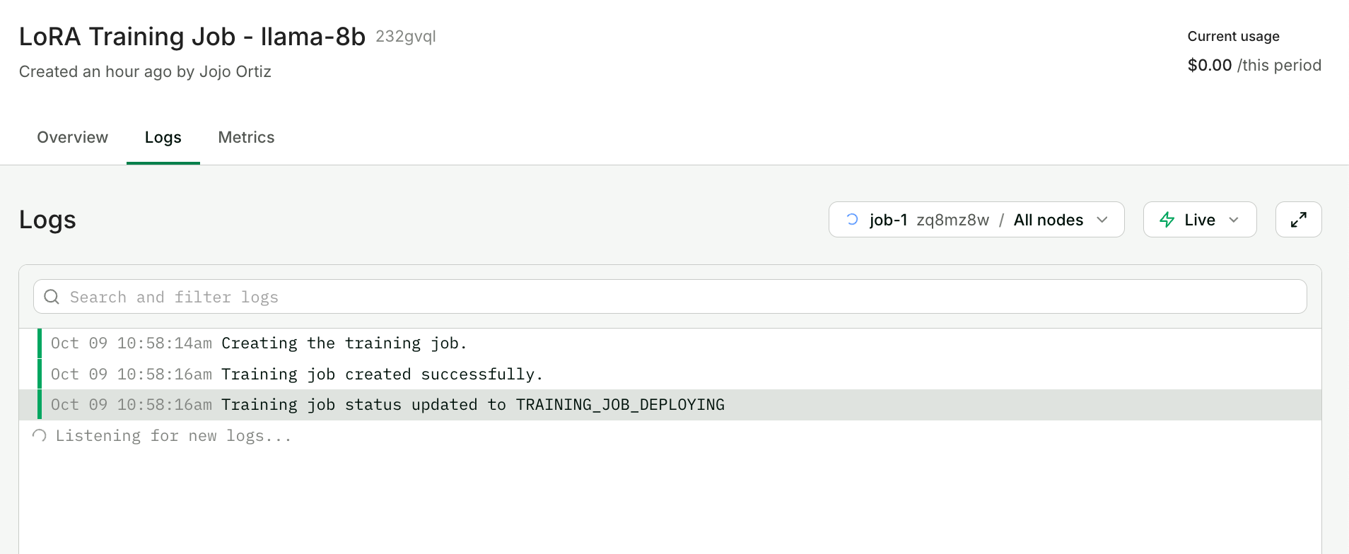 Baseten Training screenshot 1