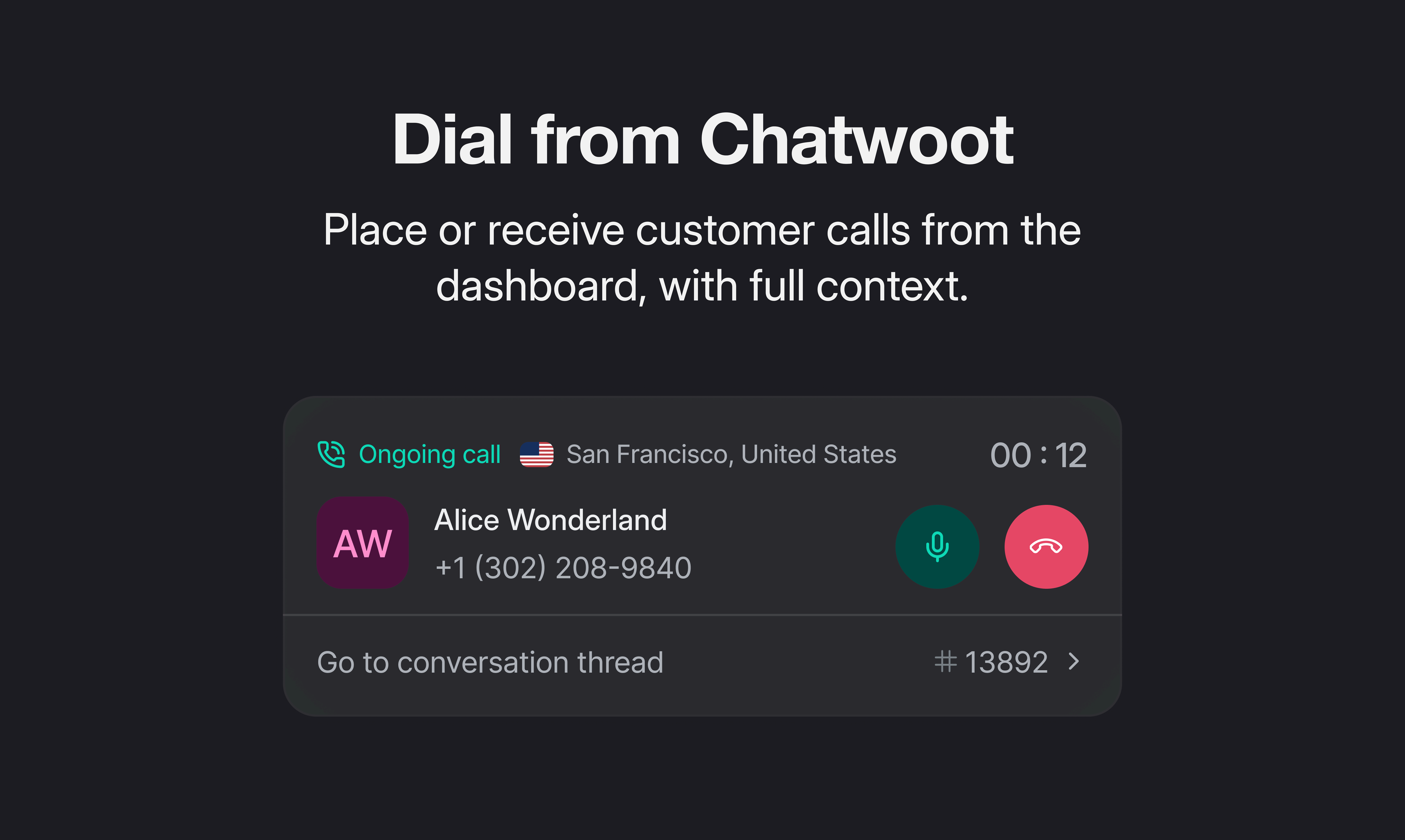 Voice Calls in Chatwoot screenshot 3