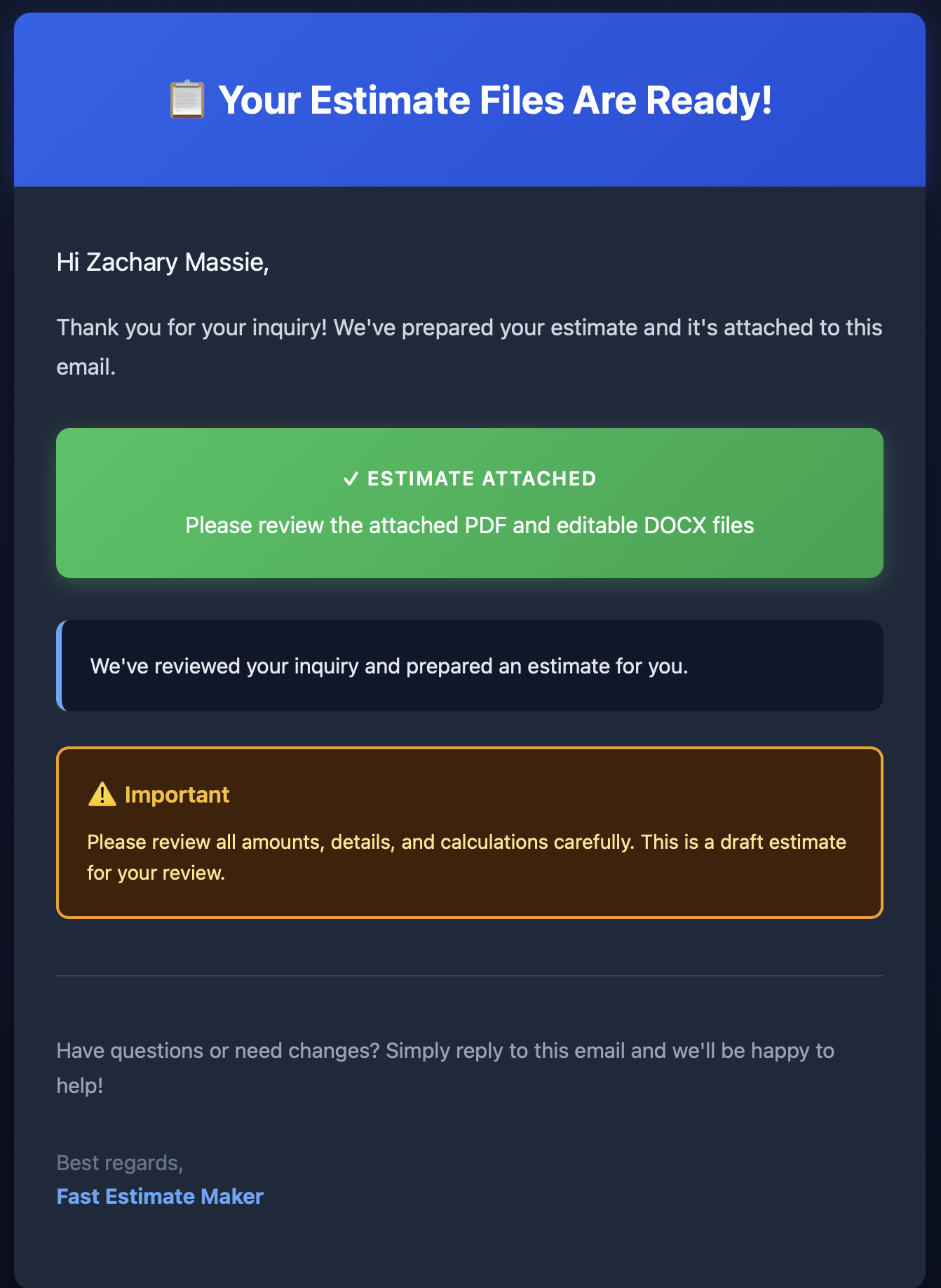 Fast Estimate Maker screenshot 3
