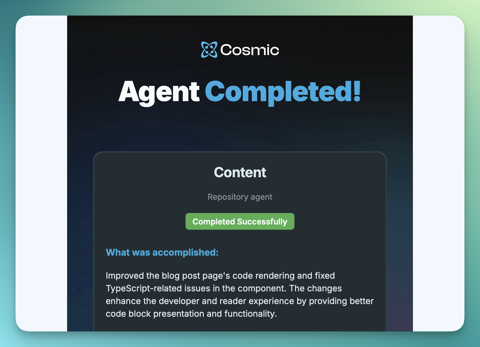 Cosmic AI Agents screenshot 3