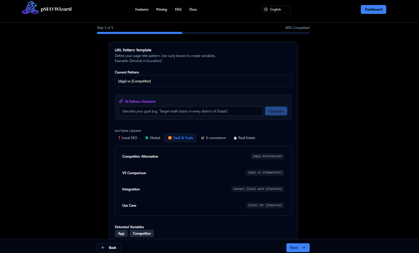 pSEO Wizard screenshot 2