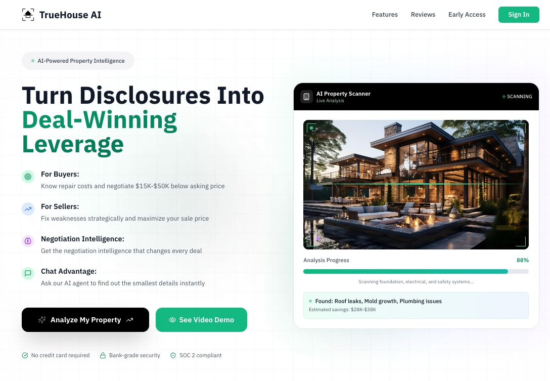 Truehouse AI: analyze home disclosures screenshot 1