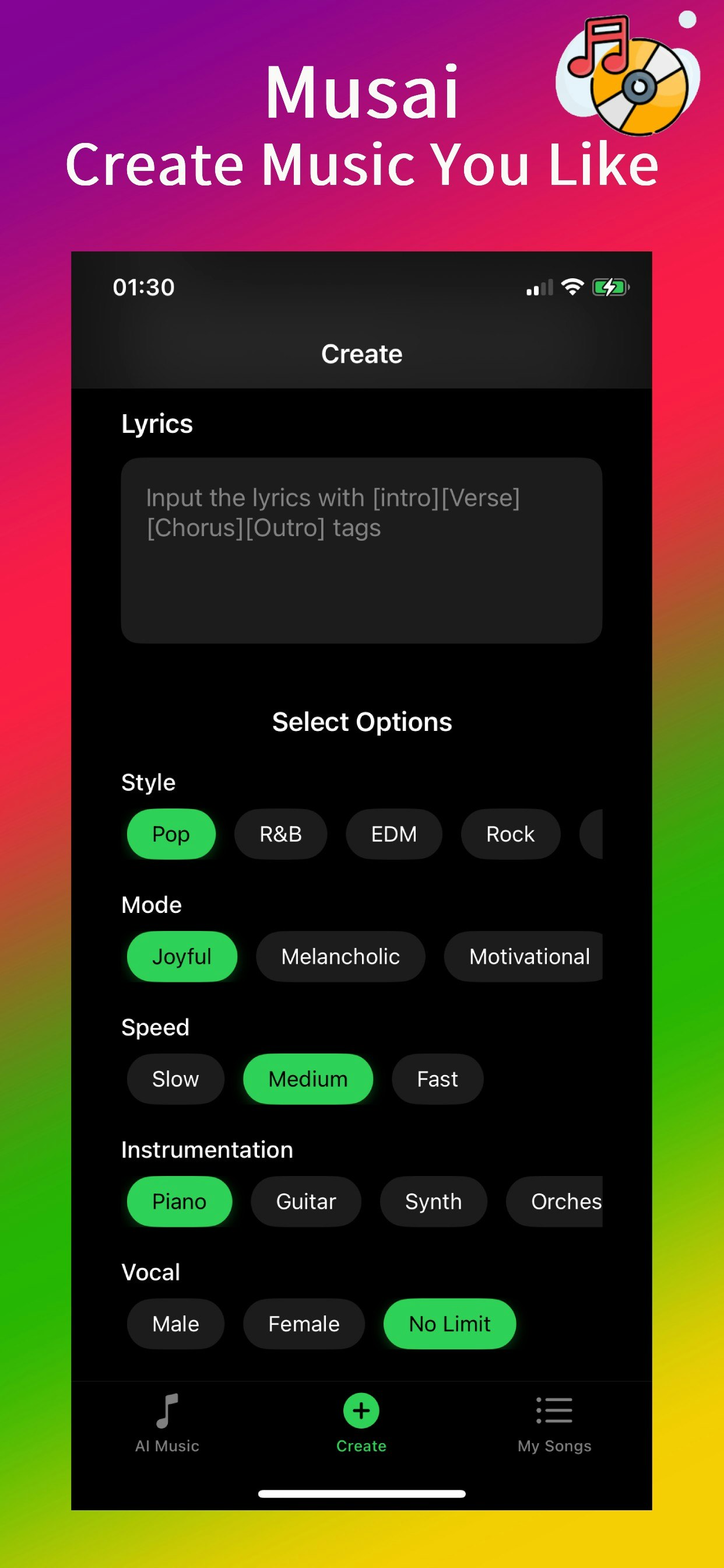 Musai-AI Music Generator screenshot 4
