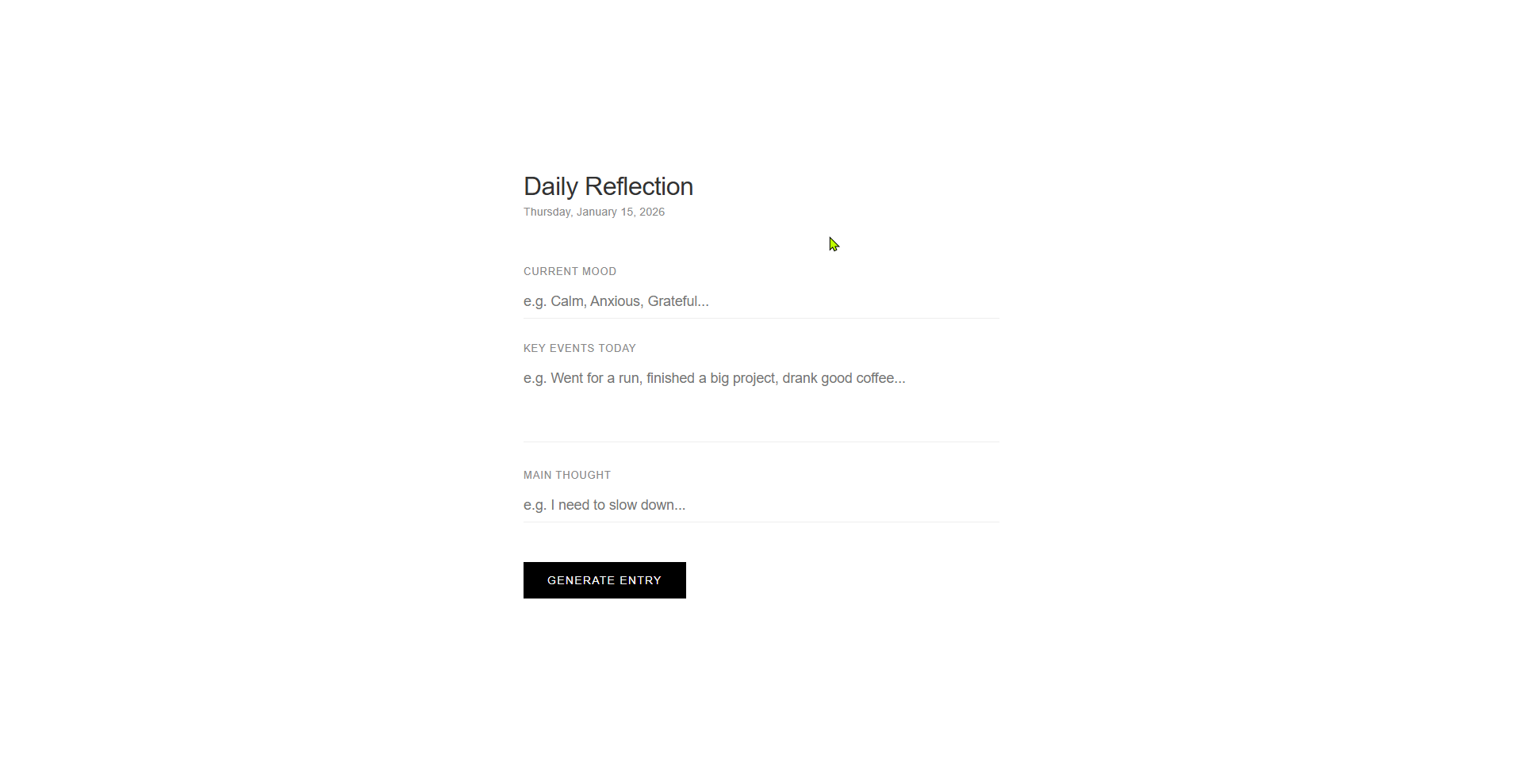 Minimalist Diary Generator screenshot 1