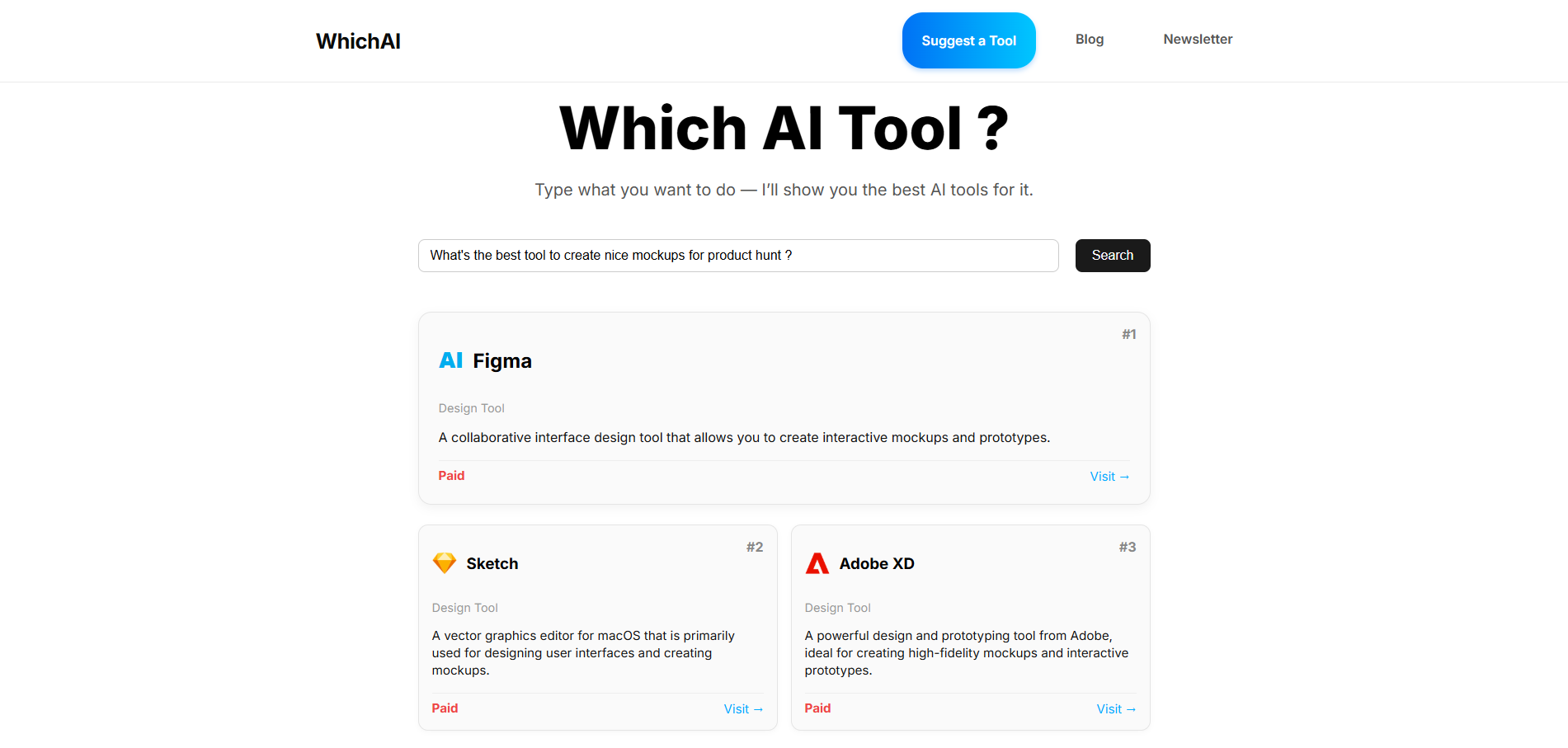 Which AI Tool ? screenshot 2