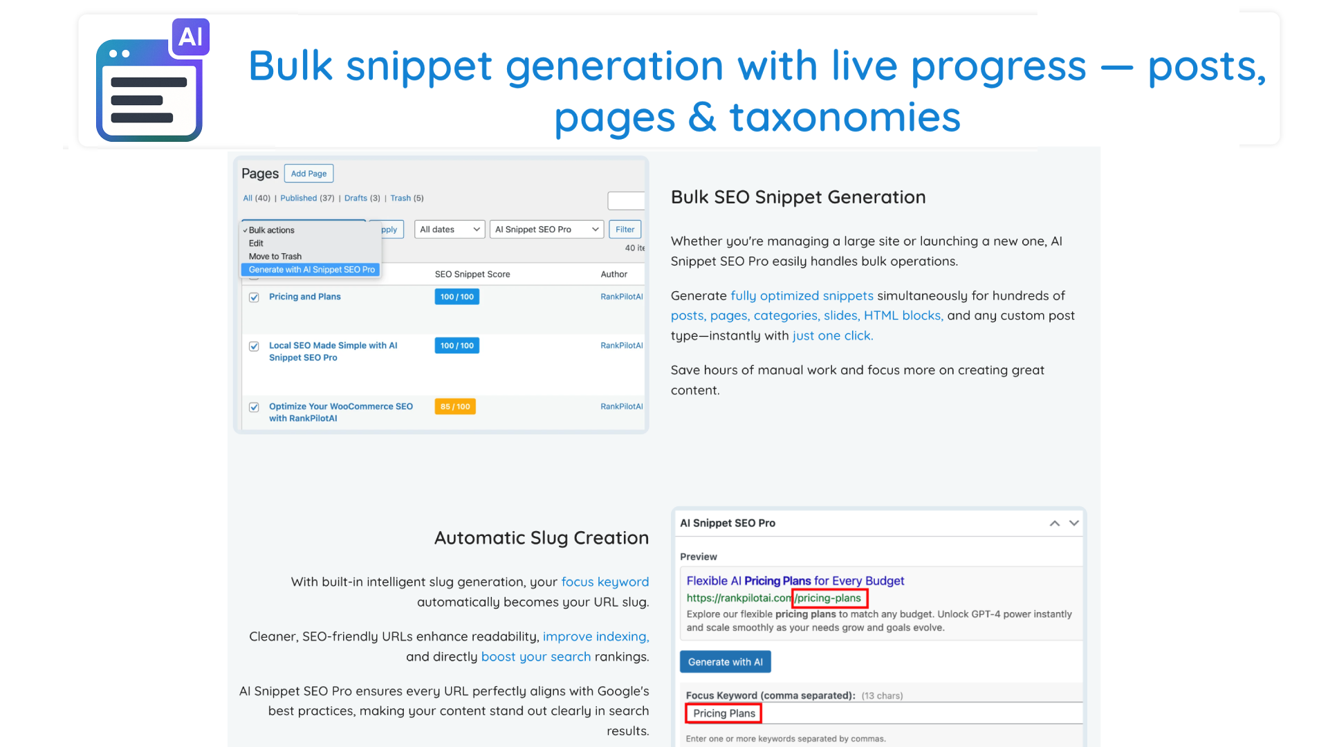 RankPilotAI: 3 WordPress SEO plugins screenshot 3
